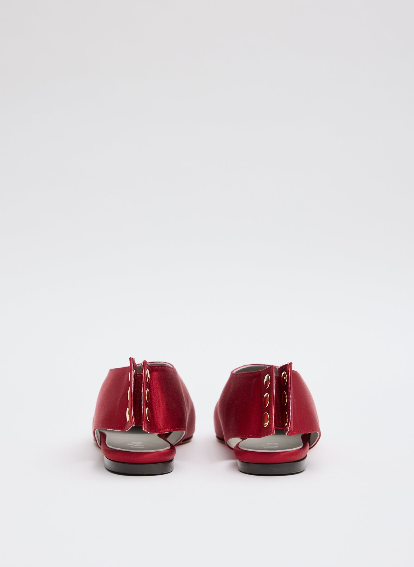 Red Norbert Satin Flat - satin shoe, back view 