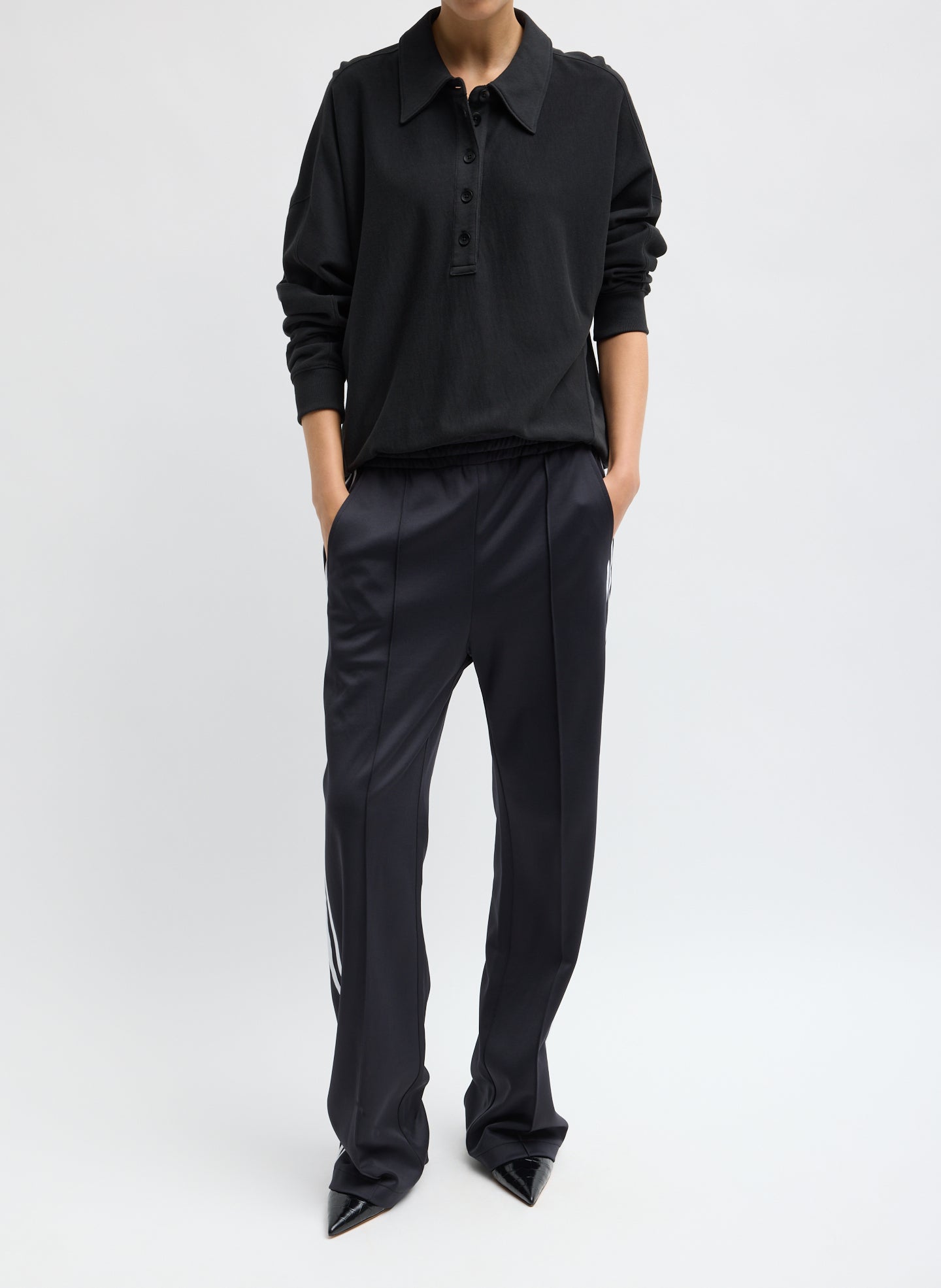 Active Knit Scottie Striped Jogger - Active Knit Scottie Striped Jogger - front view on model