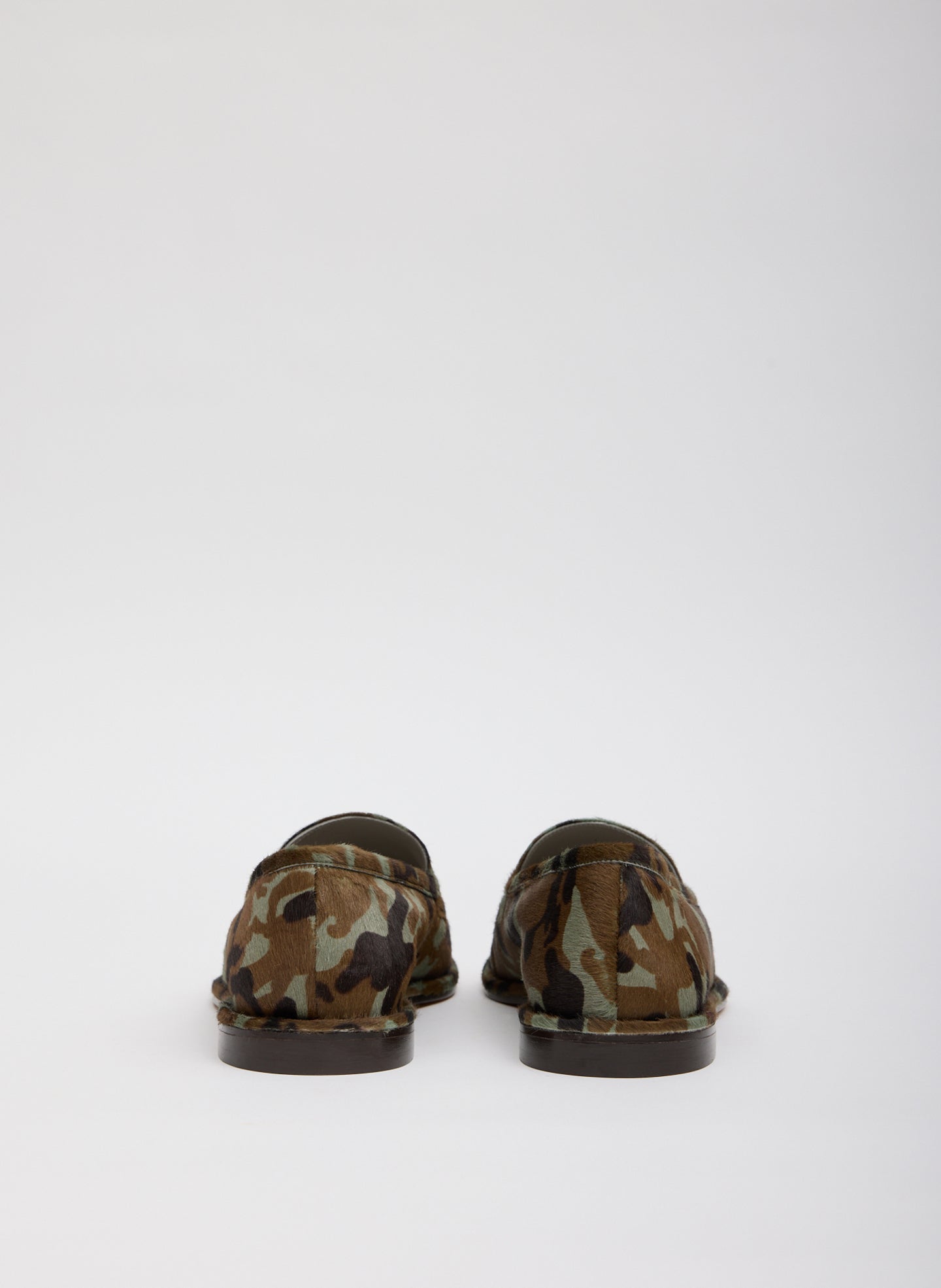 Green Camouflage printed calf hair Herbert Loafer - back view