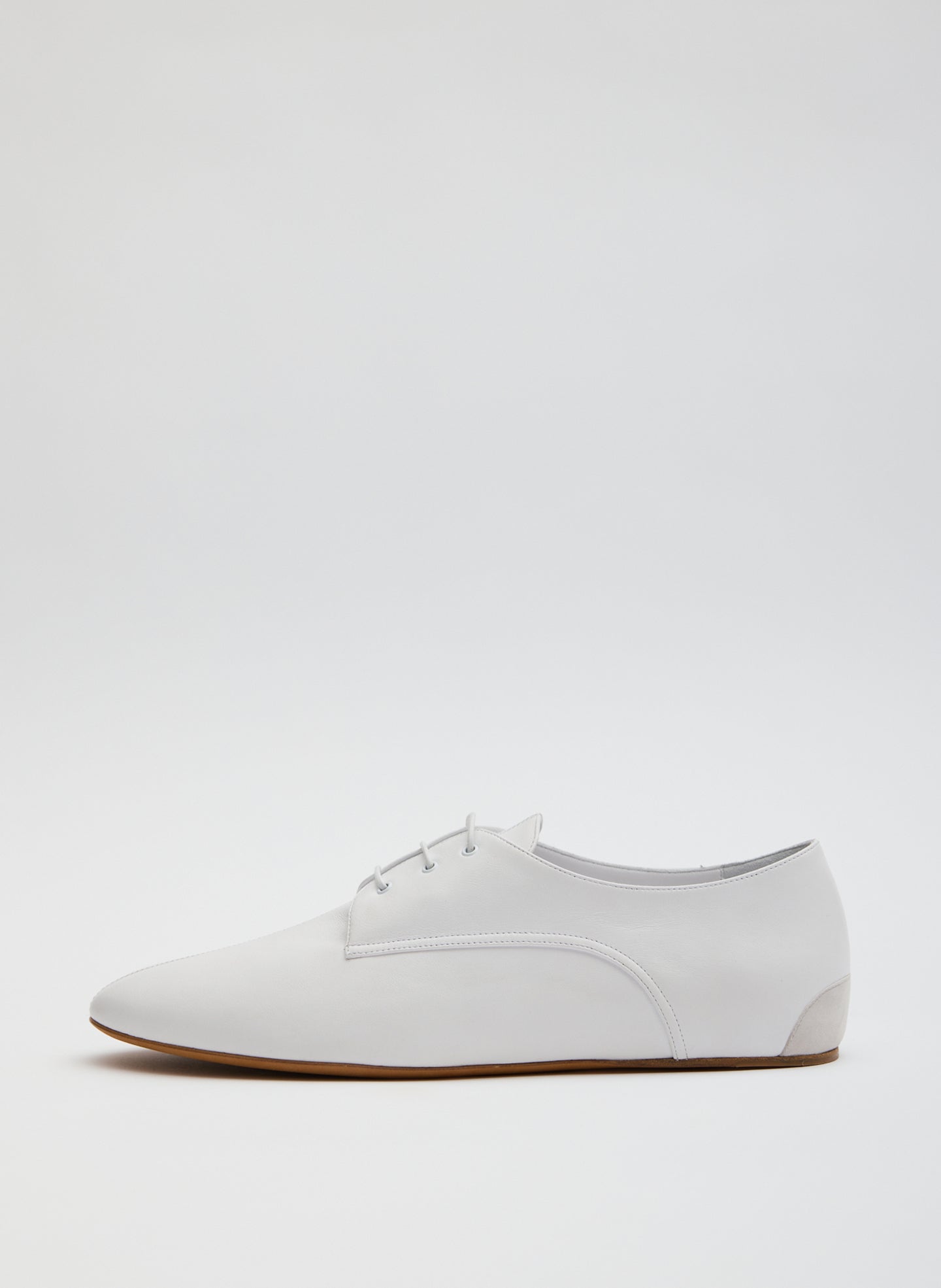 Leroy Flat - White Leather Oxford Flats - side view