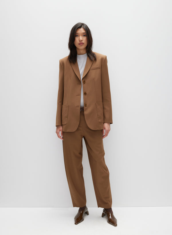 Tropical Wool Reese Sculpted Trouser - Toffee-3