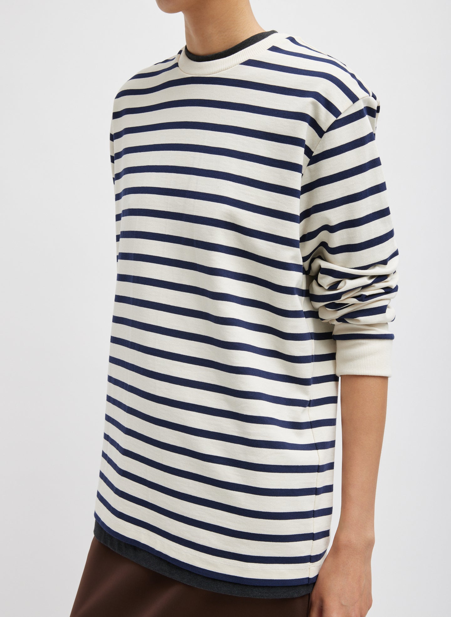 Striped Perfect Unisex Long Sleeve T-Shirt - Navy Multi-1