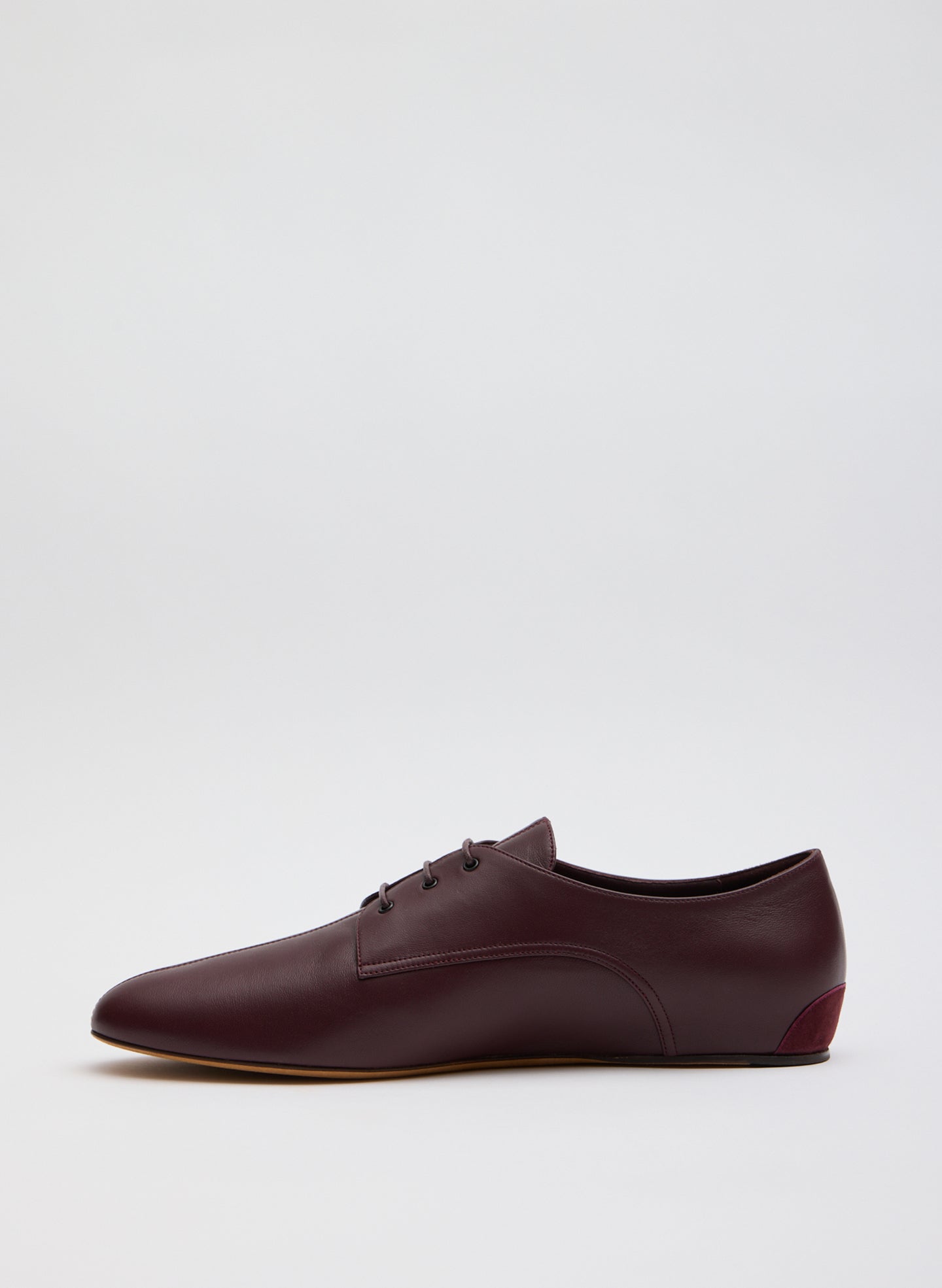 Leroy Flat - Burgundy Leather Oxford Flats - side view
