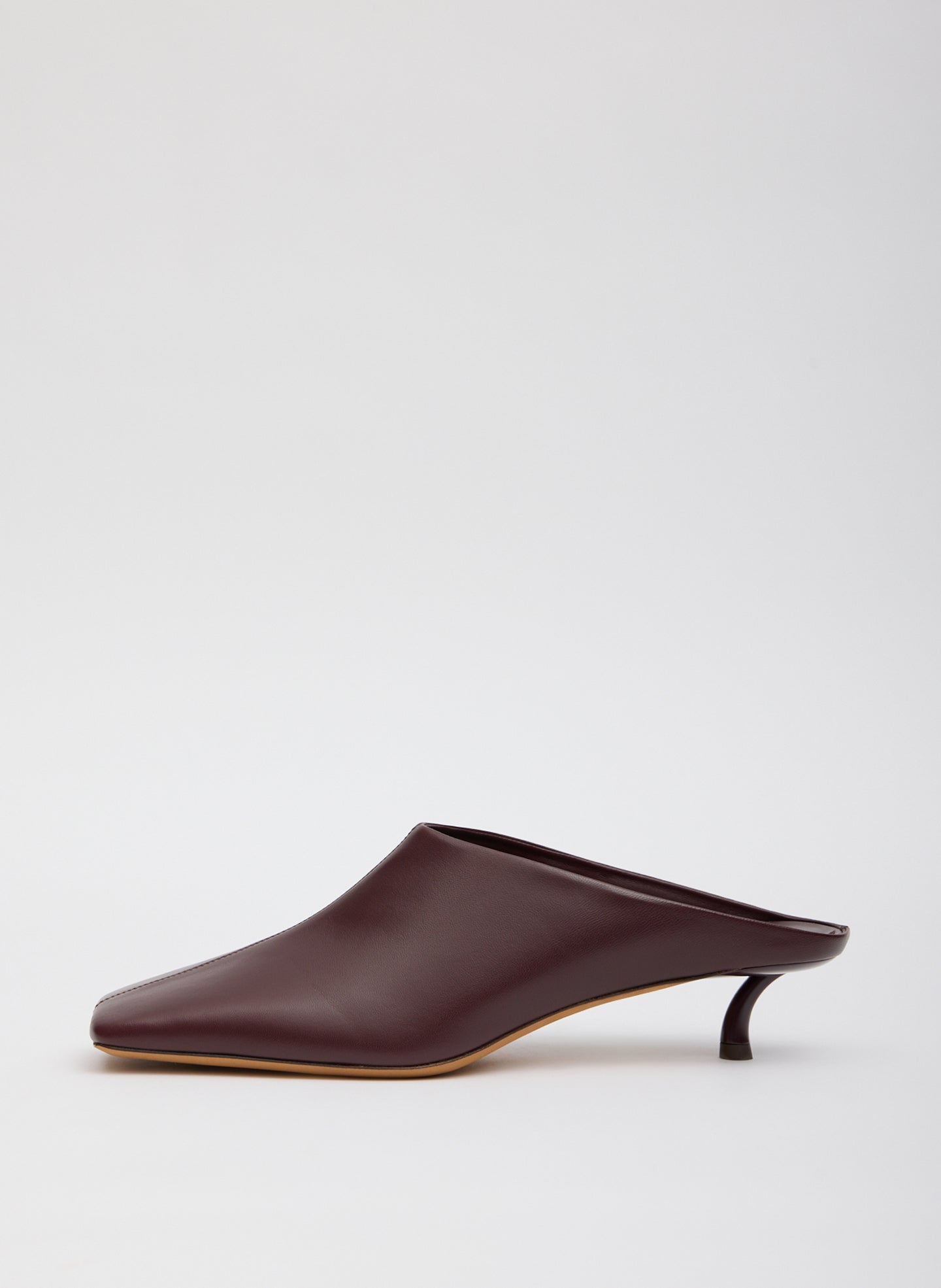 Gwinnett Leather Mule - Burgundy Leather Gwinnett Heeled Mule - side view