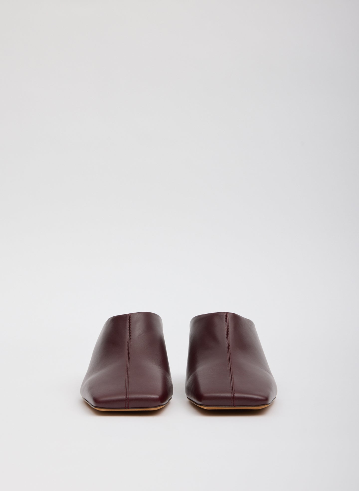 Burgundy Leather Gwinnett Heeled Mule - front view