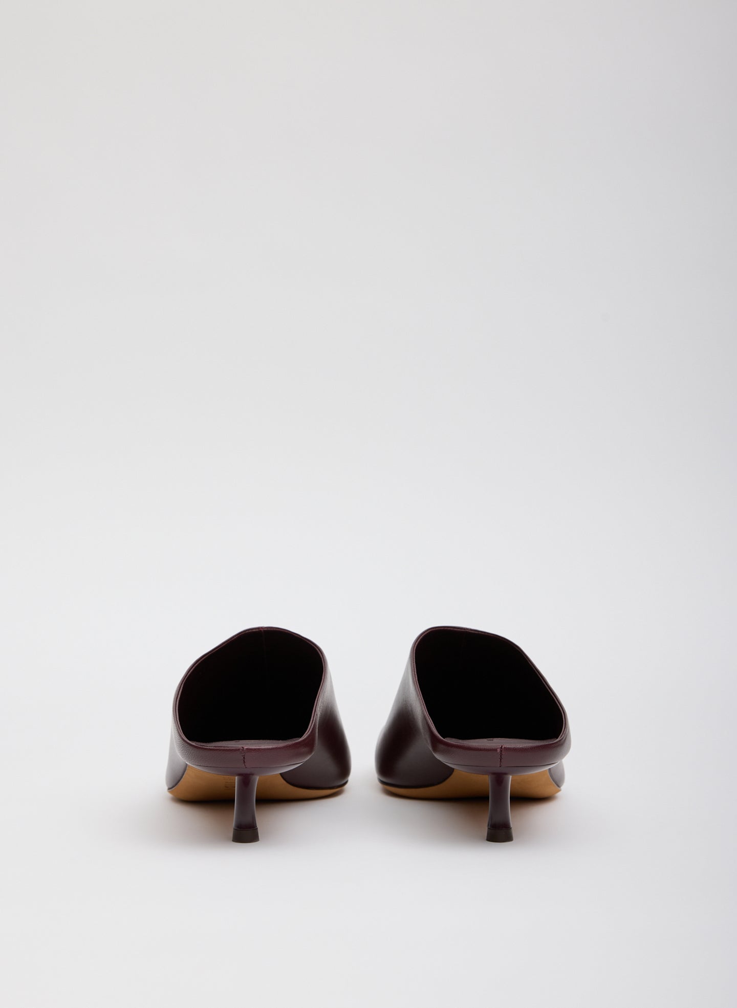 Burgundy Leather Gwinnett Heeled Mule - back view