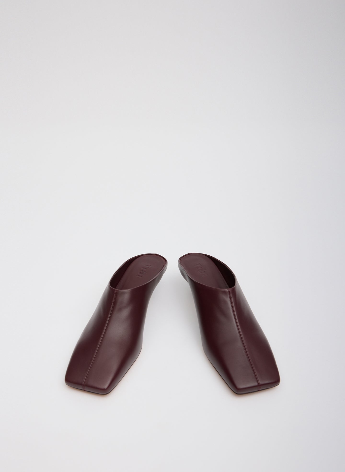Burgundy Leather Gwinnett Heeled Mule - front view