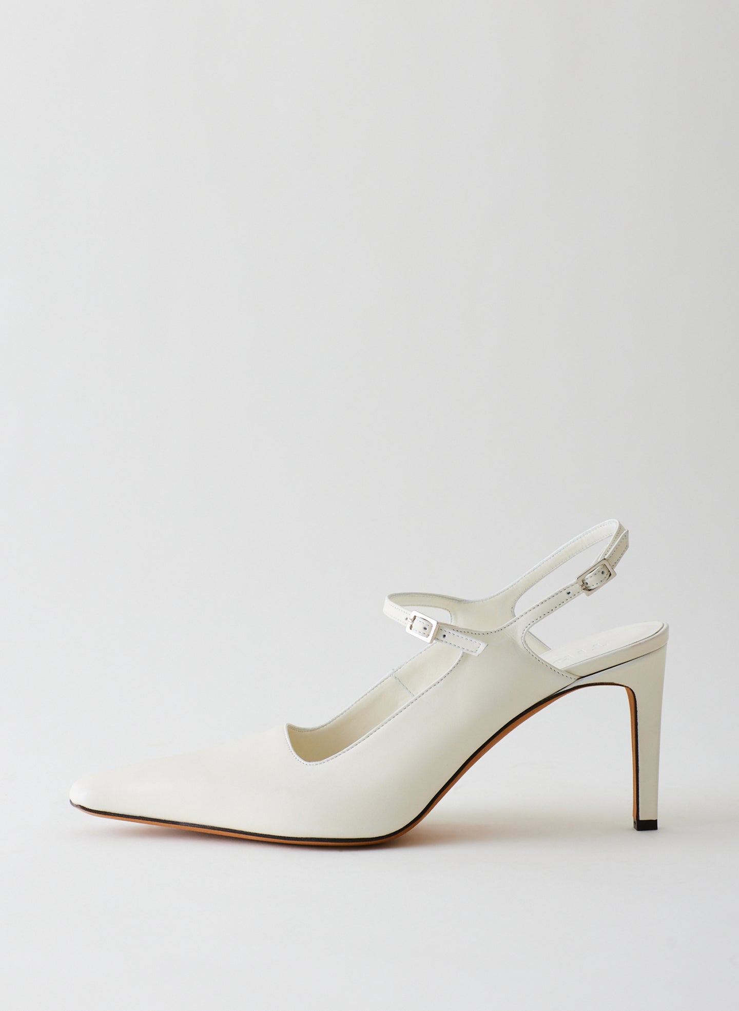 Calf Bob Slingback - White-1