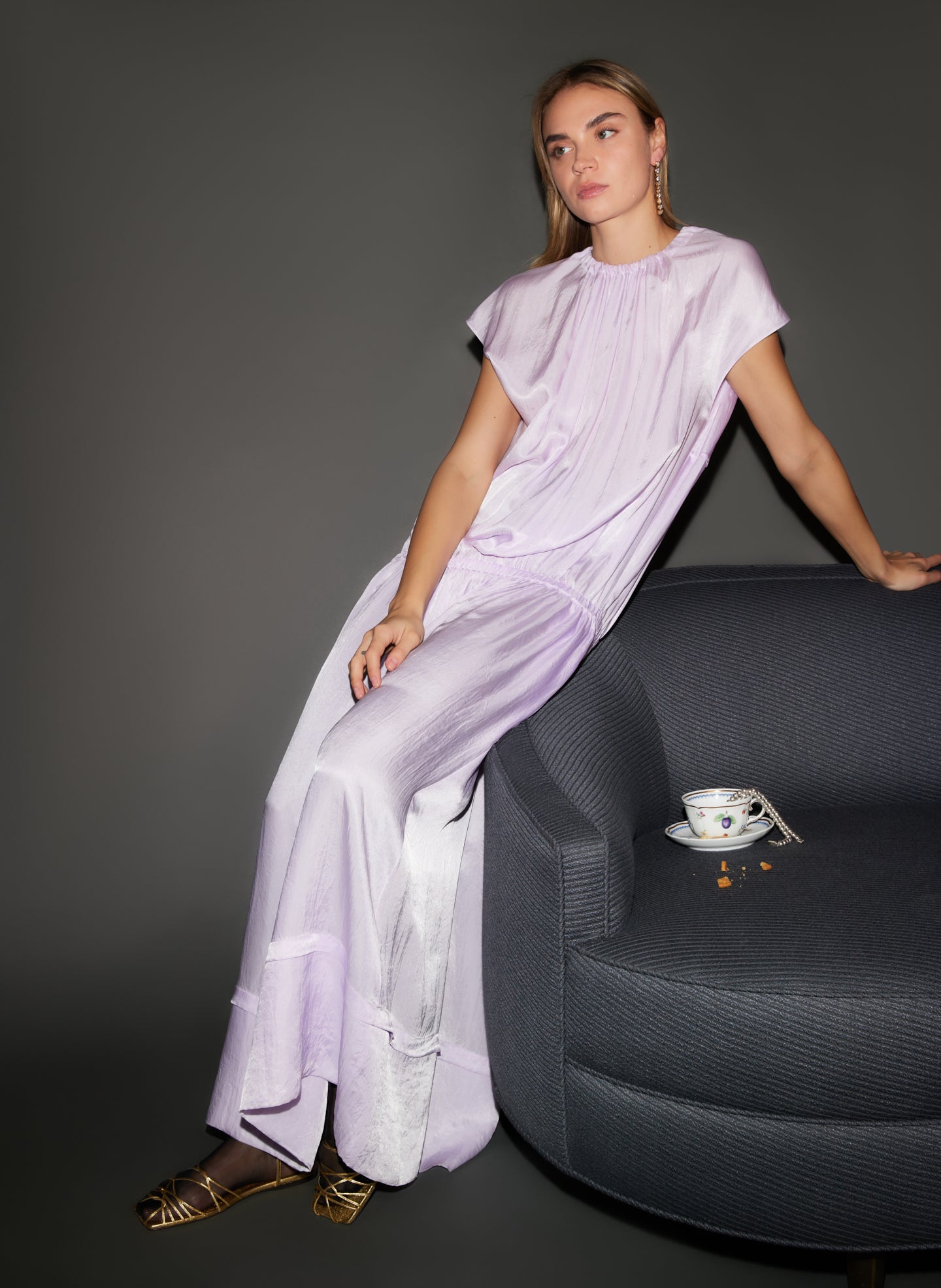 purple tibi dress Compact Ultra Stretch Knit Long Sleeve Open Back Dress Tibi Official