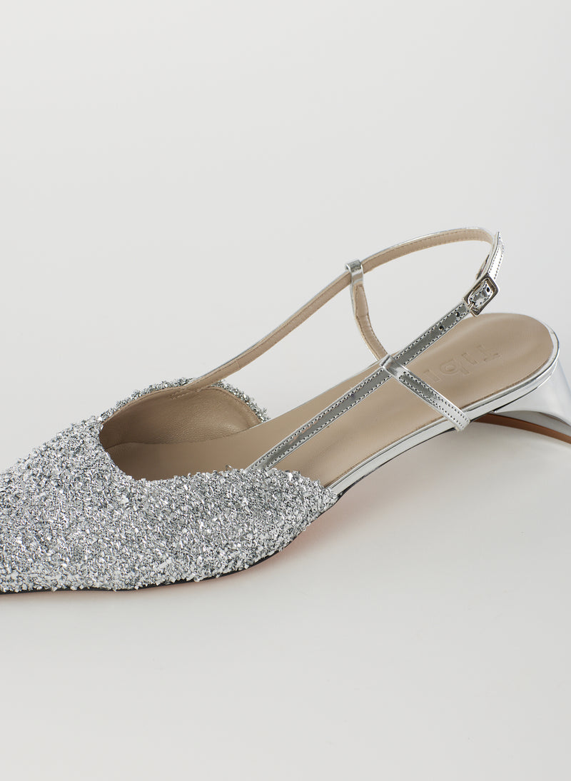 Curly Victor Slingback Silver-6