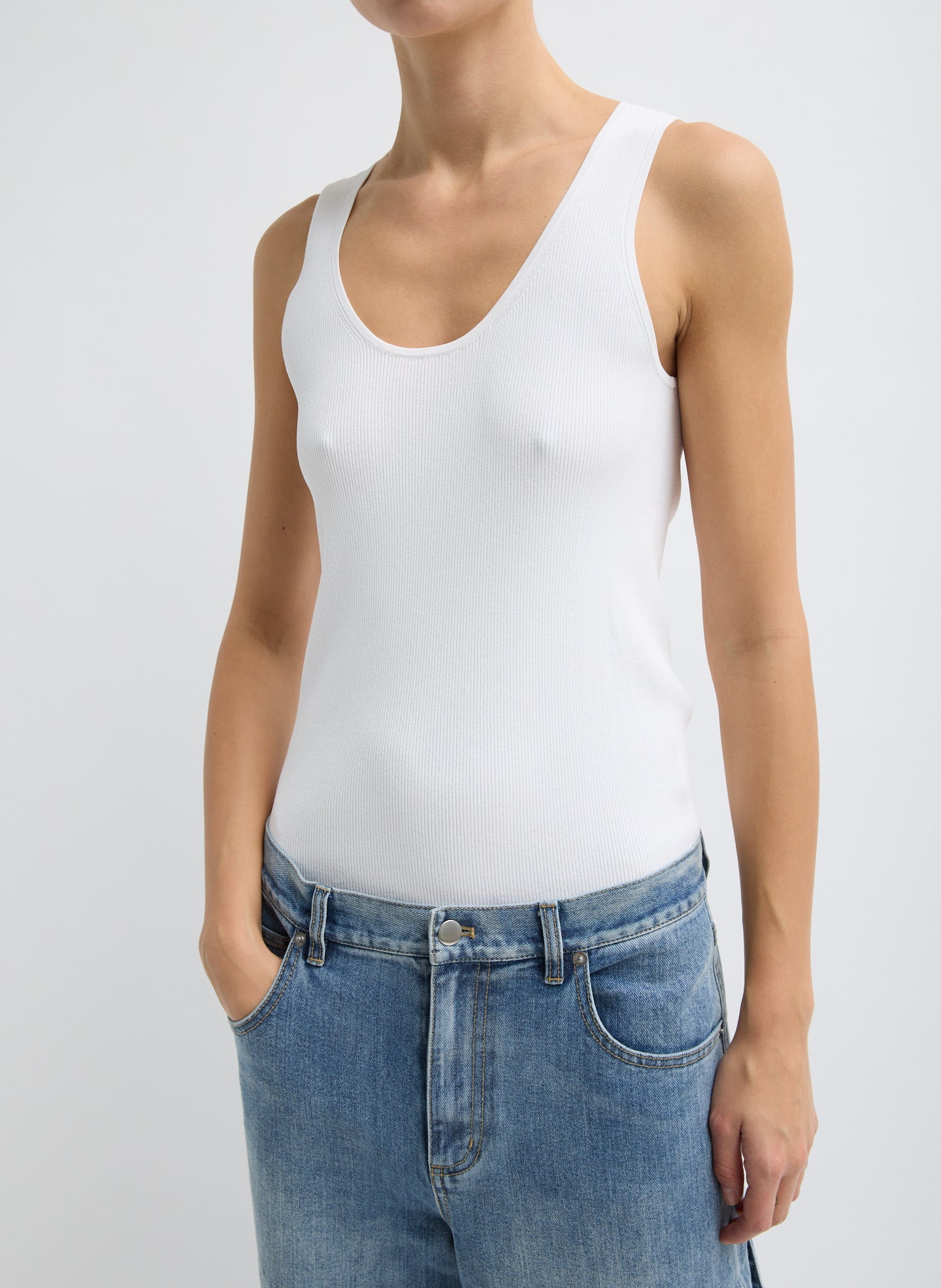 Giselle Tank Sweater - White-1