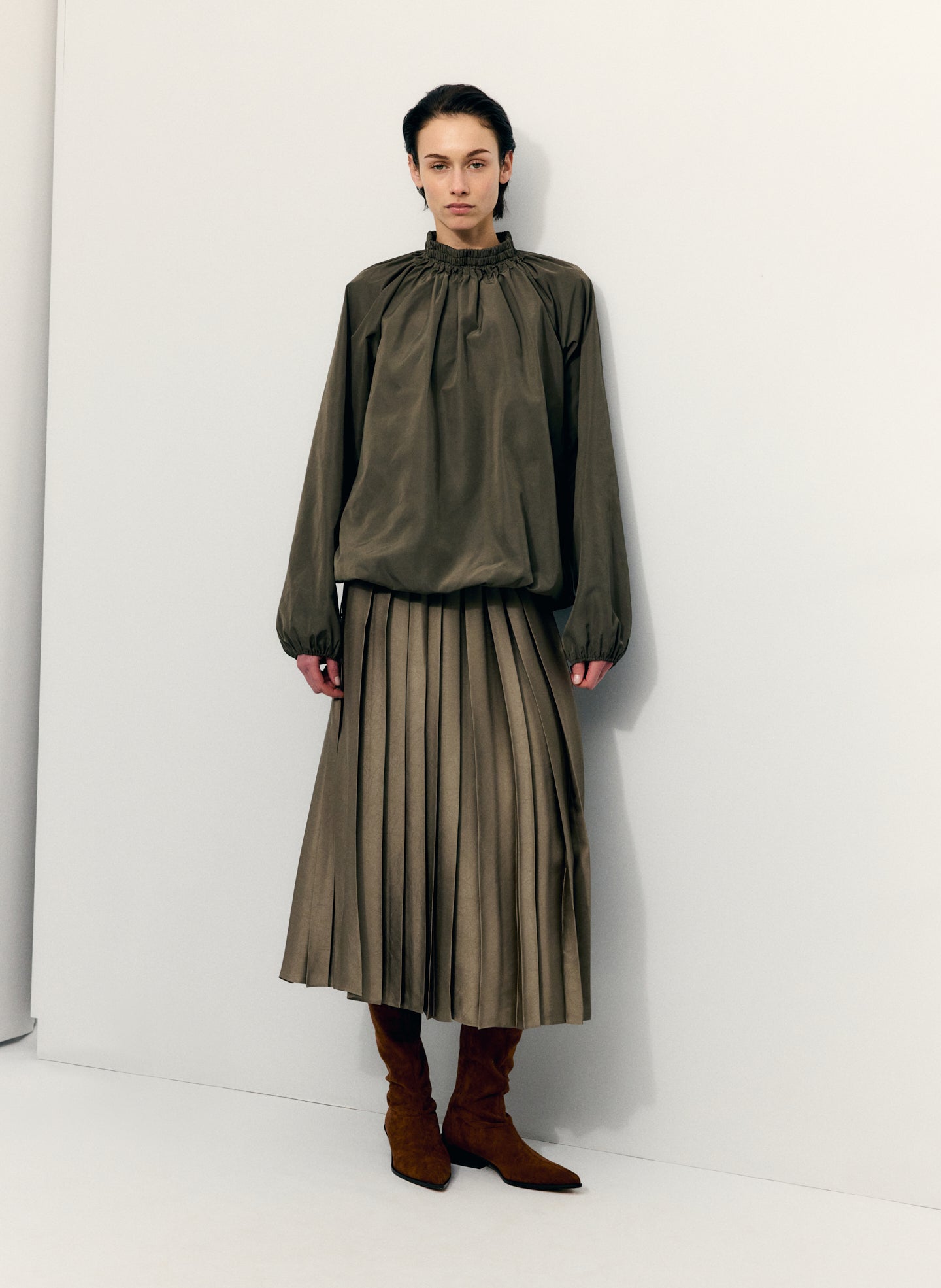 Brown Suede Bronson - editorial campaign on model