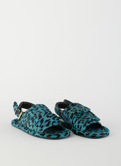 Pony Hair Calf Print Slingback Beryen Sandal Baby Blue-3