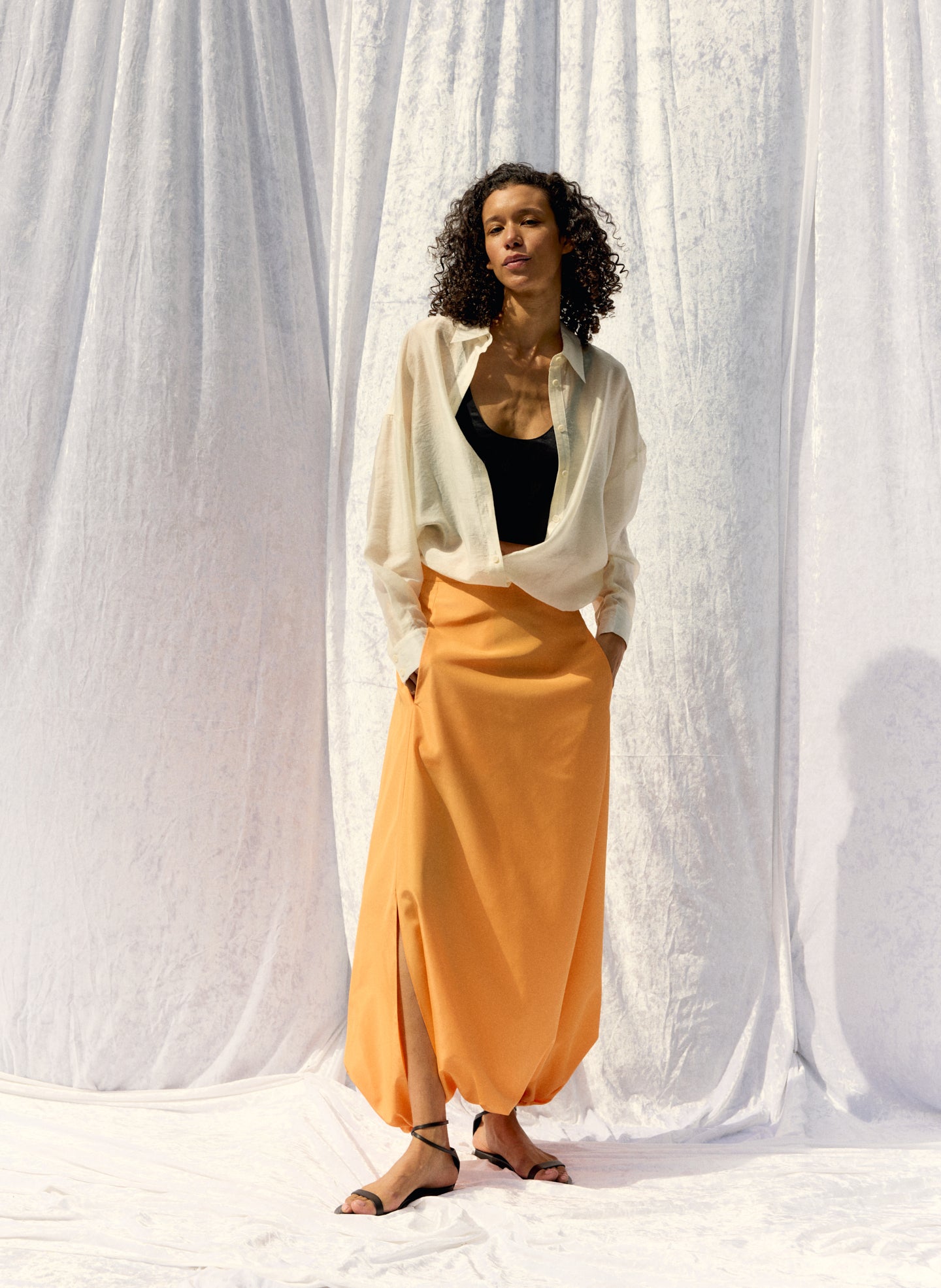 Summer Nylon Flat Front Jalouise Skirt – Tibi Official