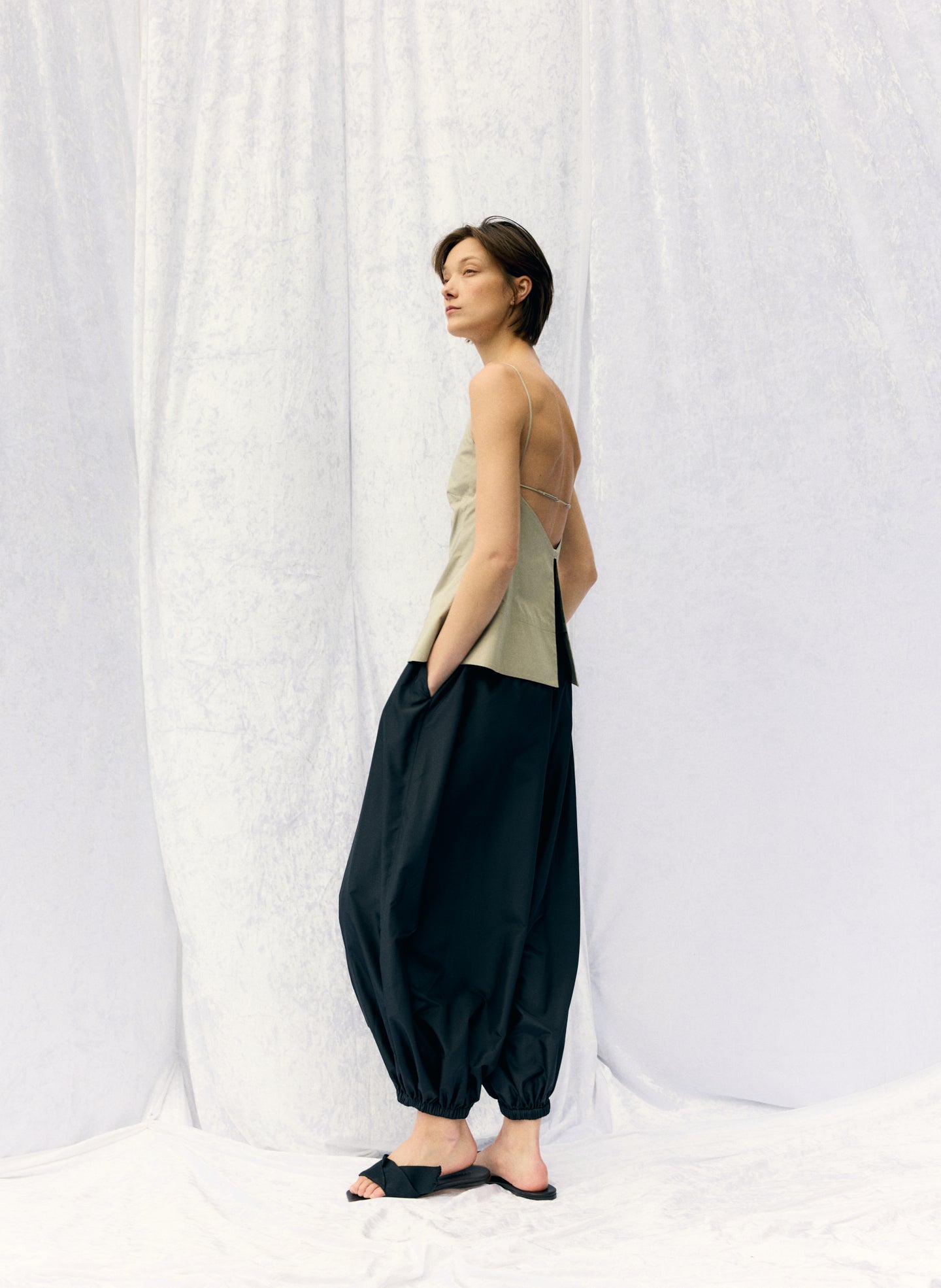Eco Poplin Strappy Open Back Top – Tibi Official