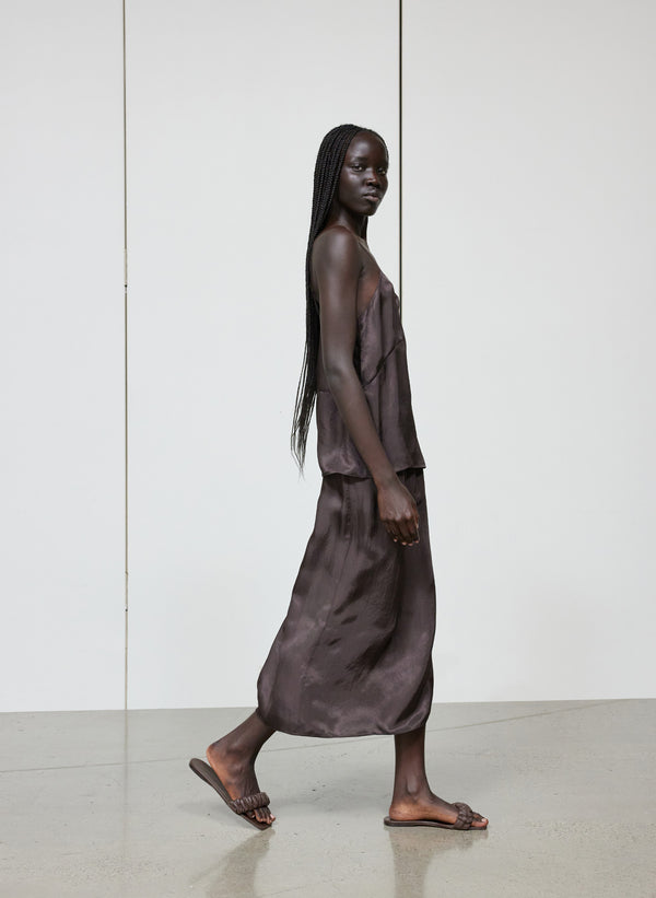 The Slip Skirt - Brown-3