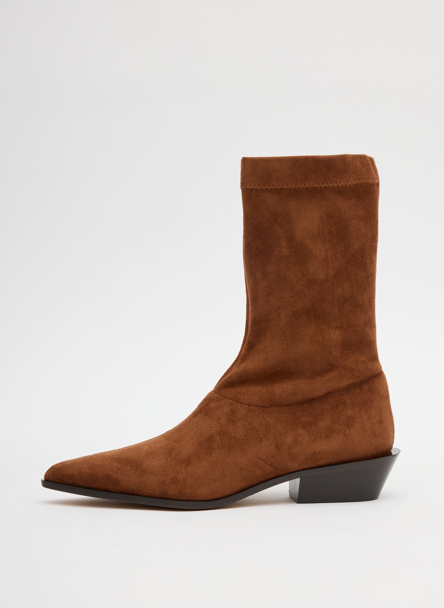 Faux Suede Leo Boot - Brown Suede Leo Boot - ankle boot, side view