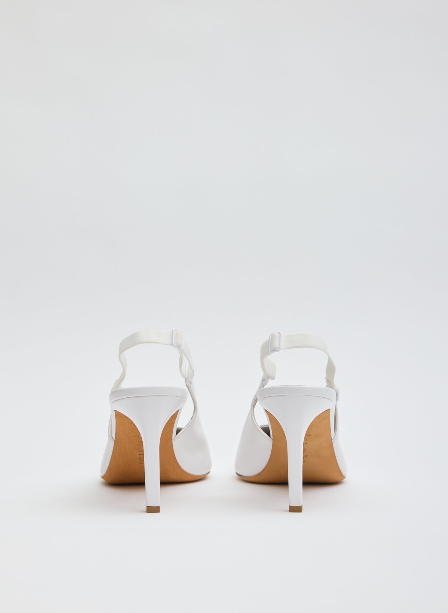White Leather Beasley Pump - back view