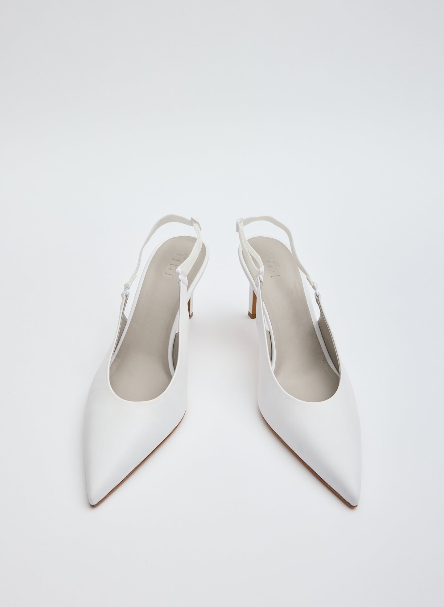 White Leather Beasley Pump - front view