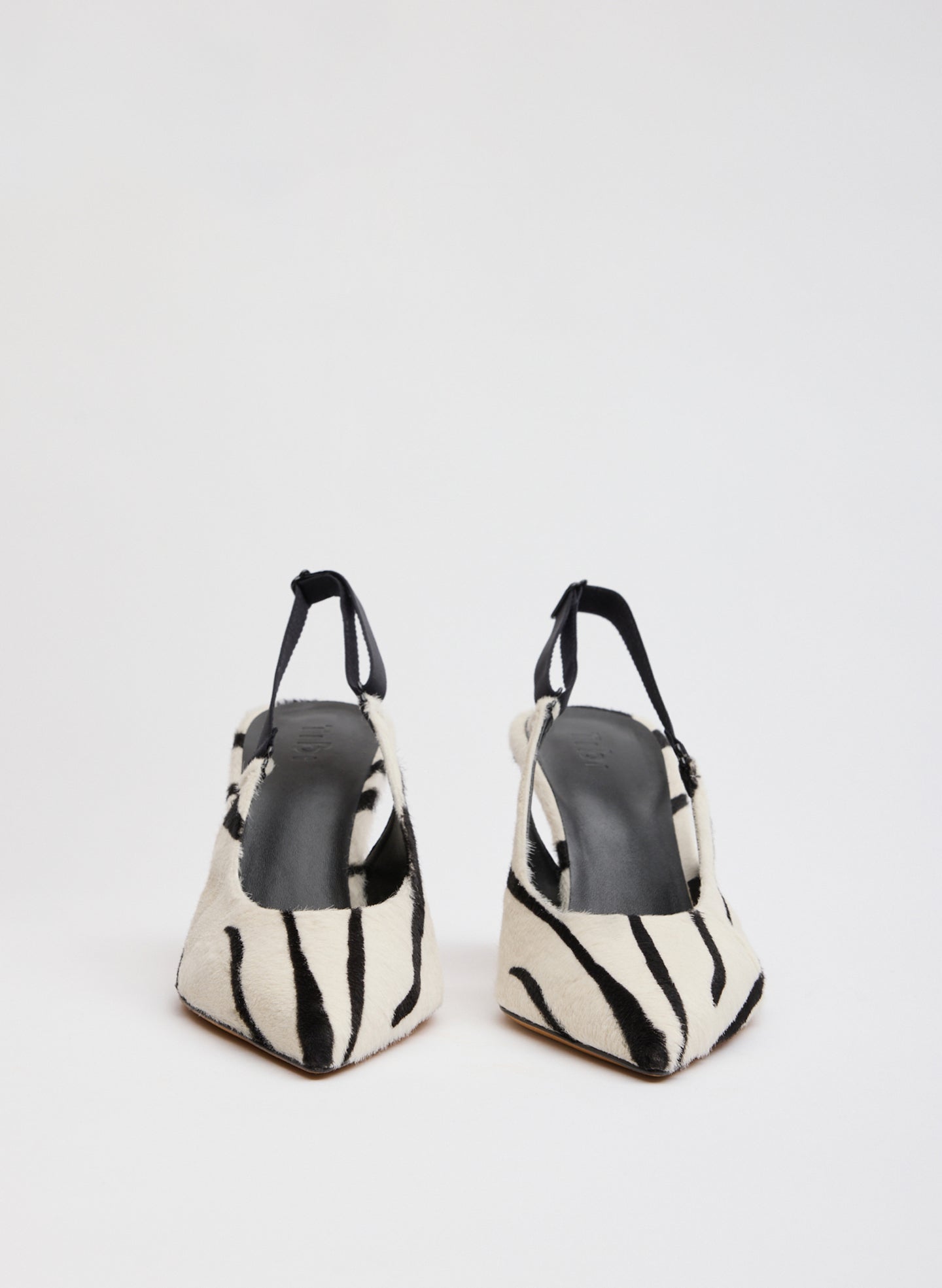 Black and White Zebra Print Calf Hair Beasley Pump - front view