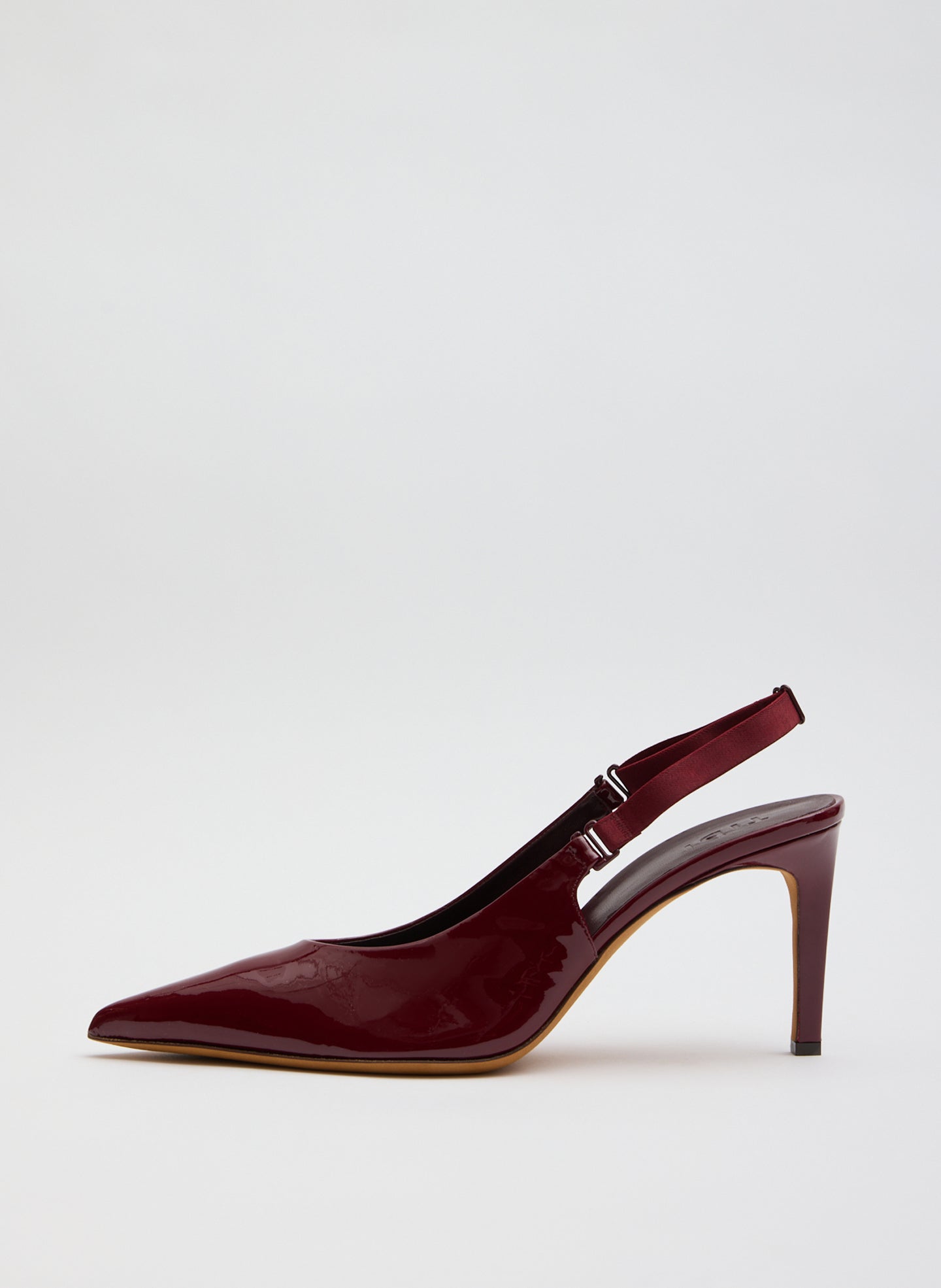 Burgundy Patent Leather Beasley Pump - side view