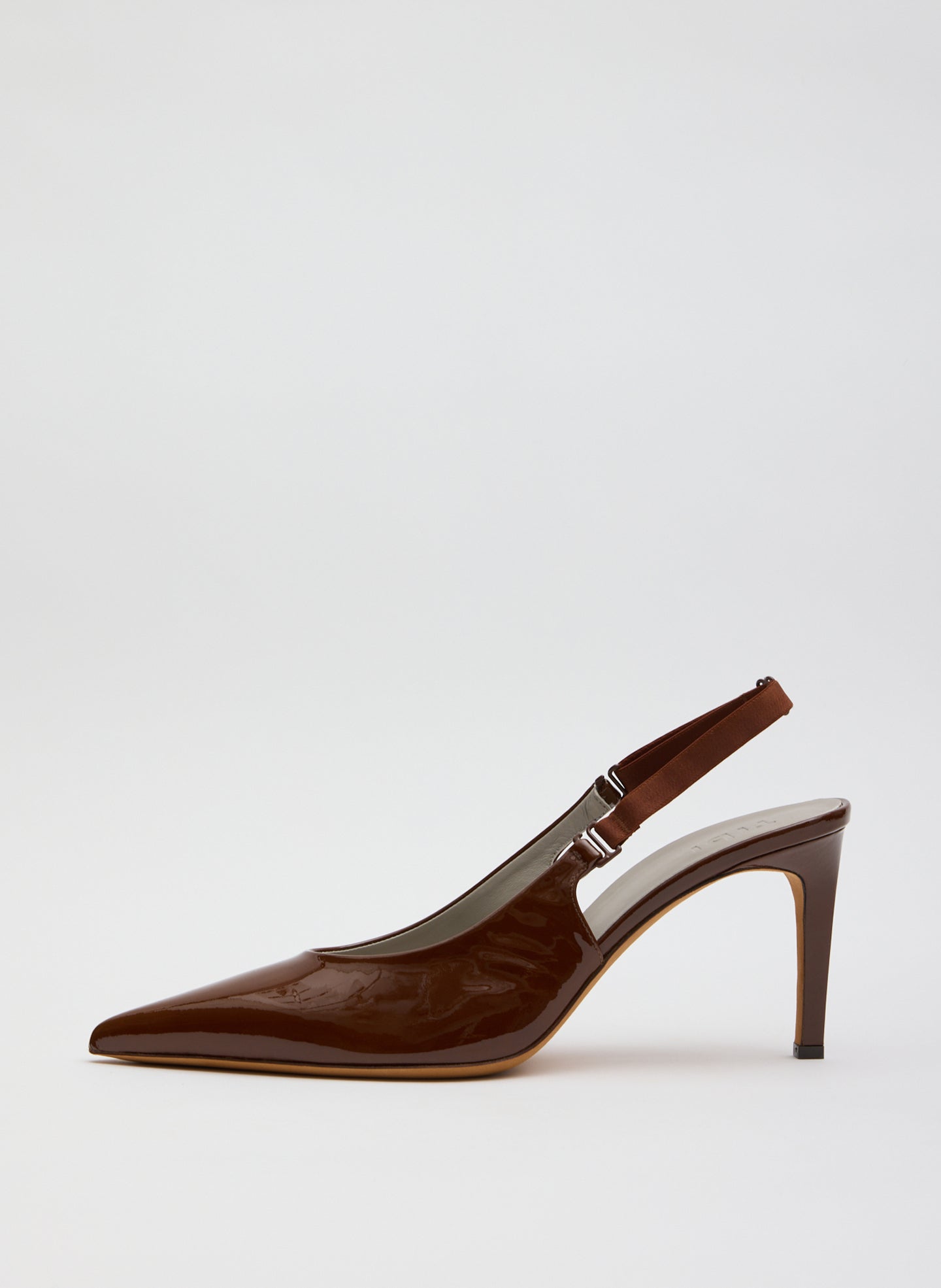 Dark Honey Patent Leather Beasley Pump - side view