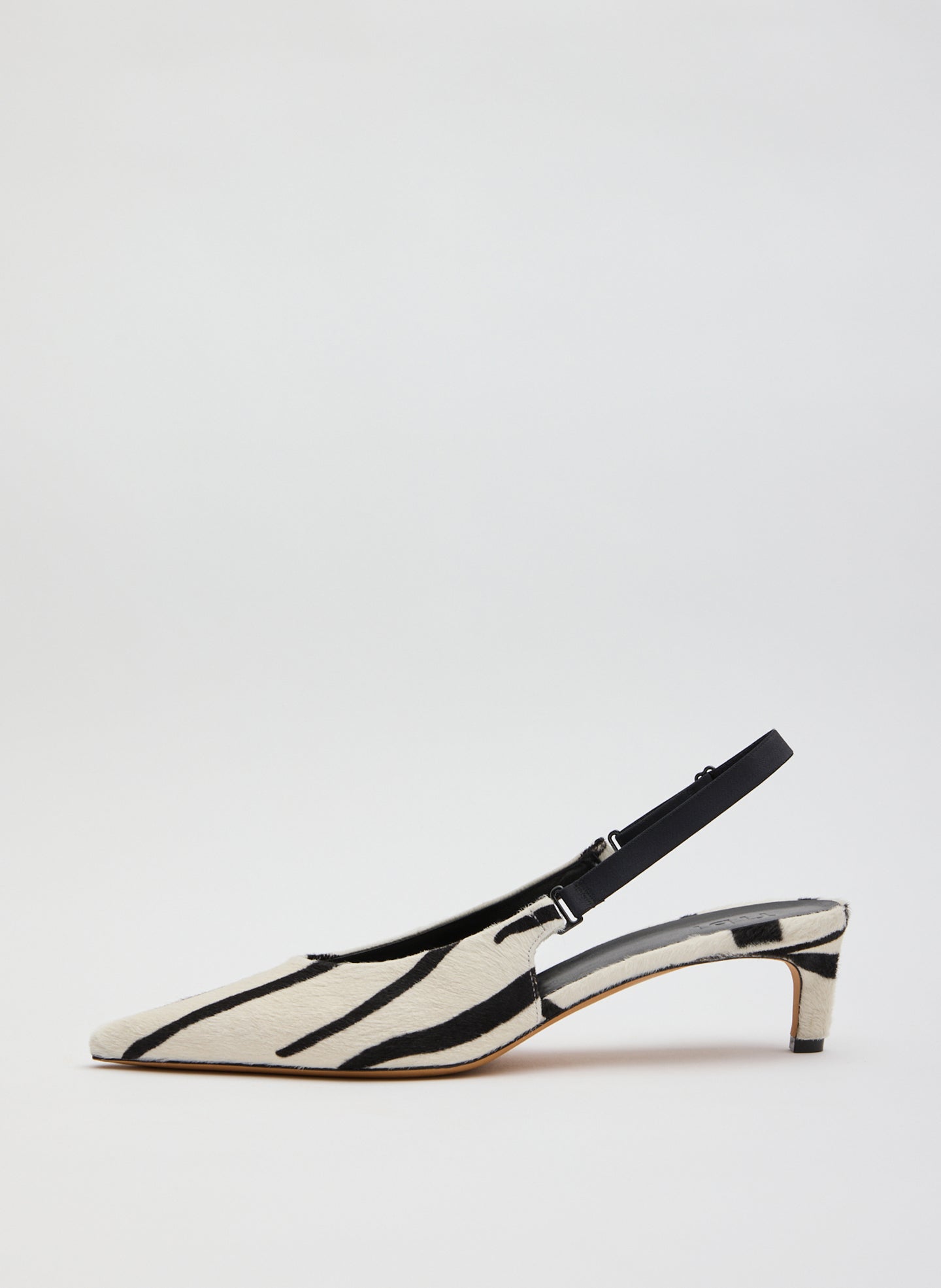 Black and White Zebra Print Calf Hair Gilbert Low Pump - side view