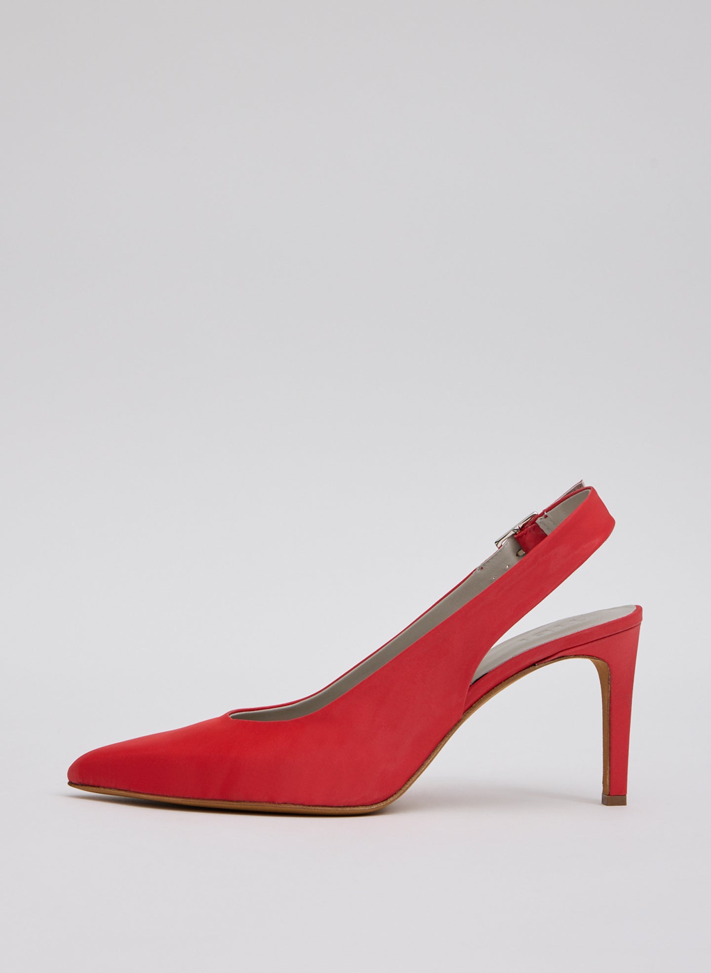 Silk Reyner Pump - Red Silk Reyner Pump - side view