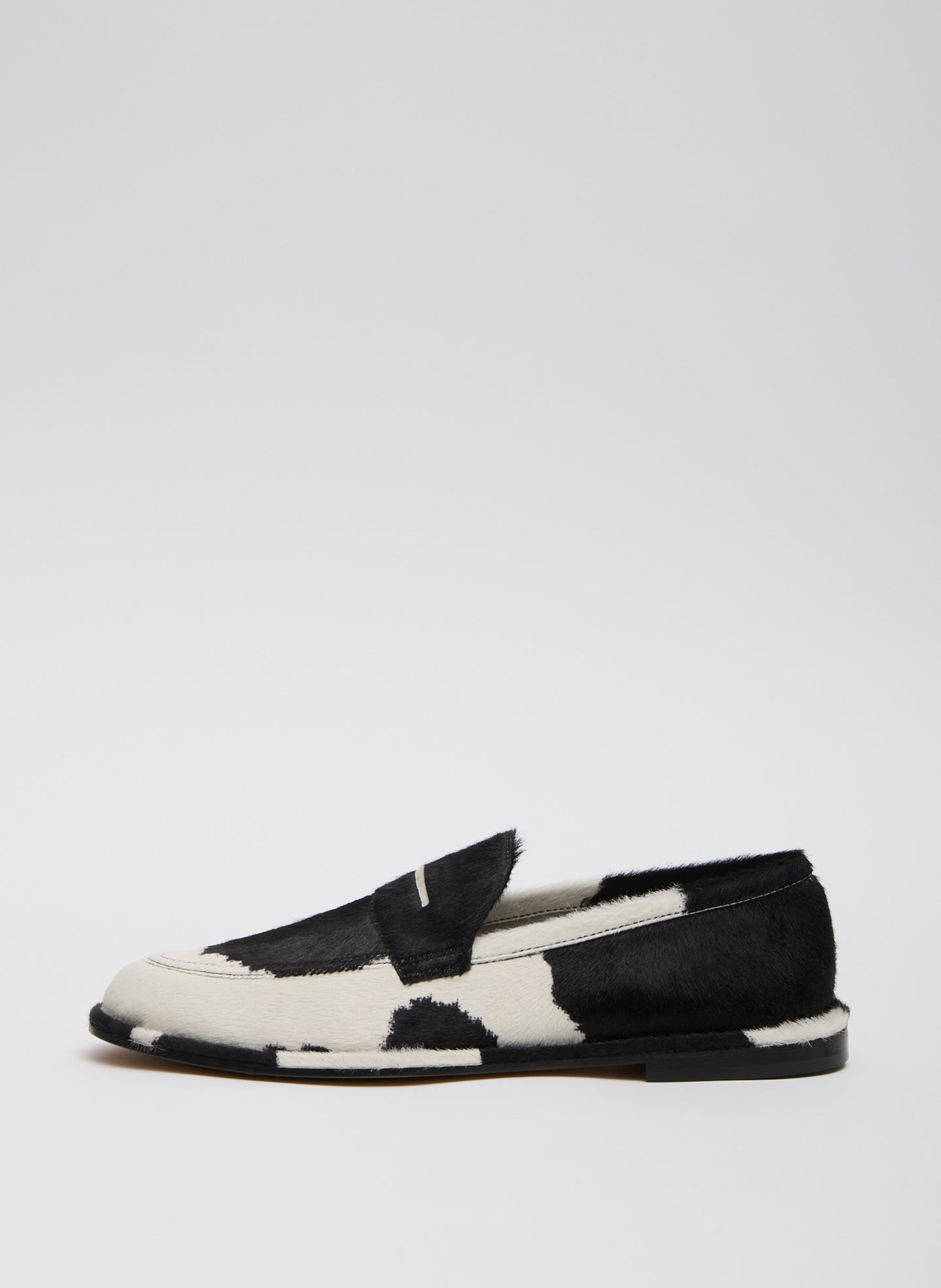 Cow Print Herbert Loafer - calf hair, side view