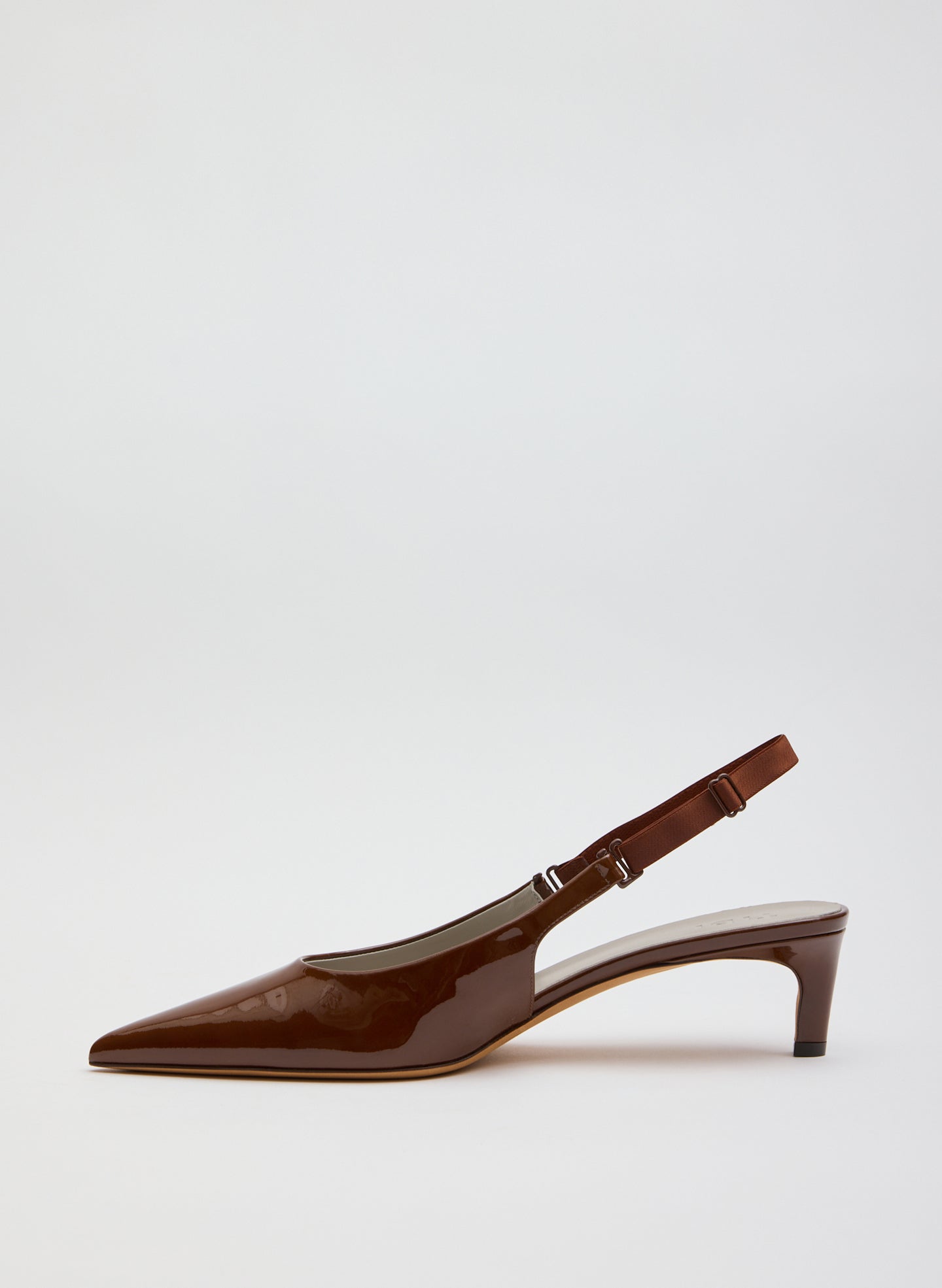 Dark Honey Patent Leather Gilbert Low Pump - side view