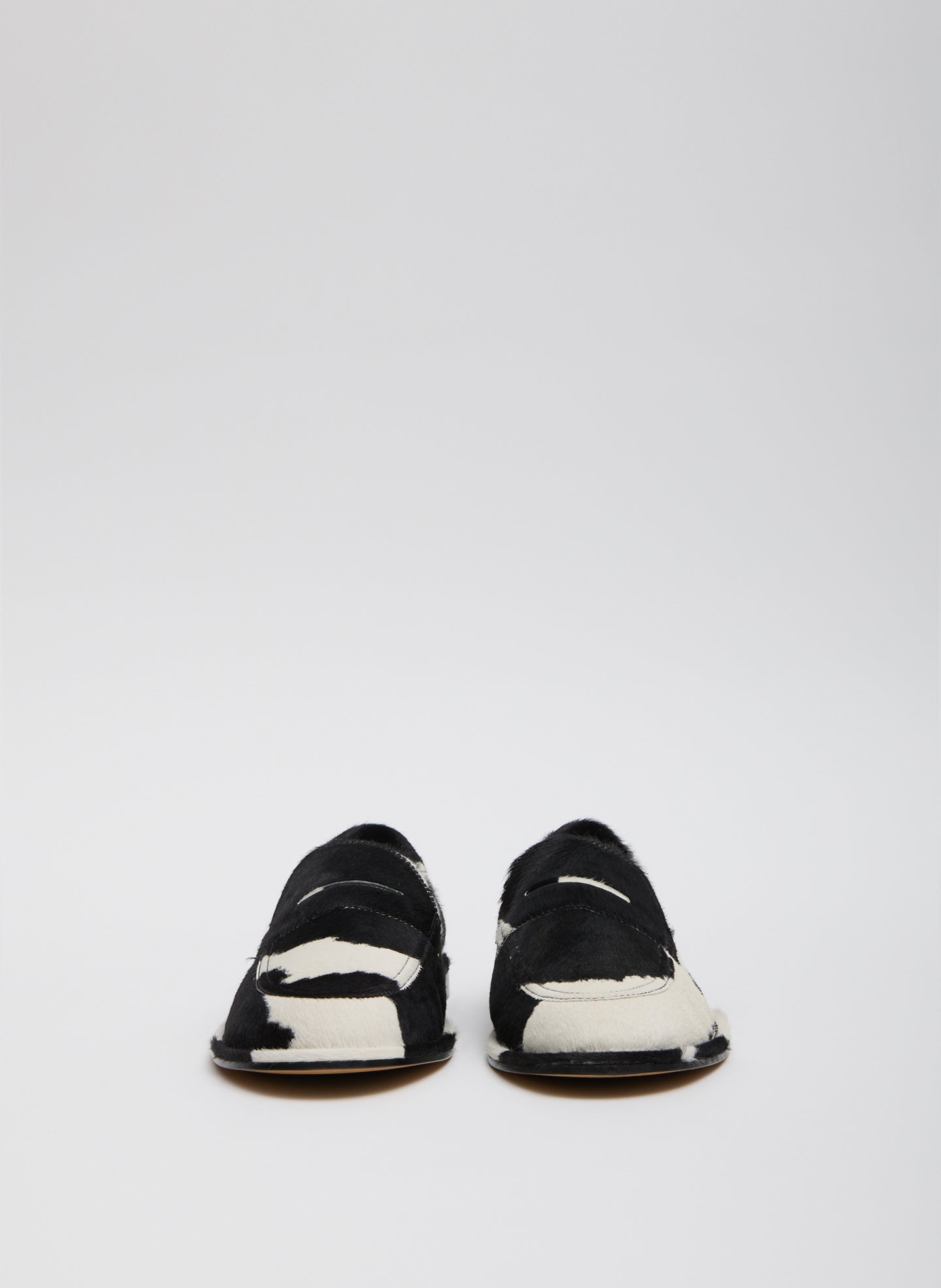 Cow Print Herbert Loafer - calf hair, front view