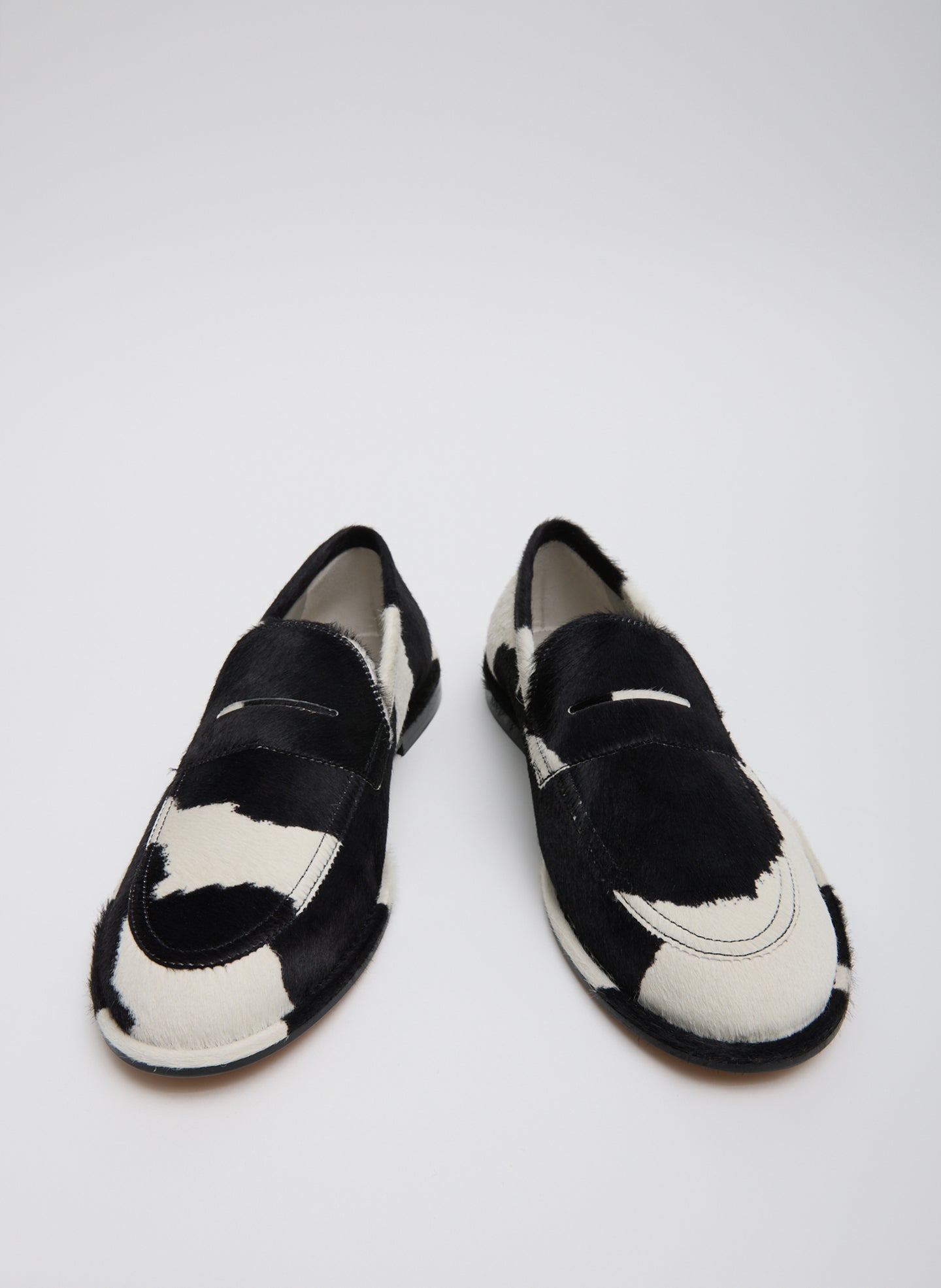 Cow Print Herbert Loafer - calf hair, front view