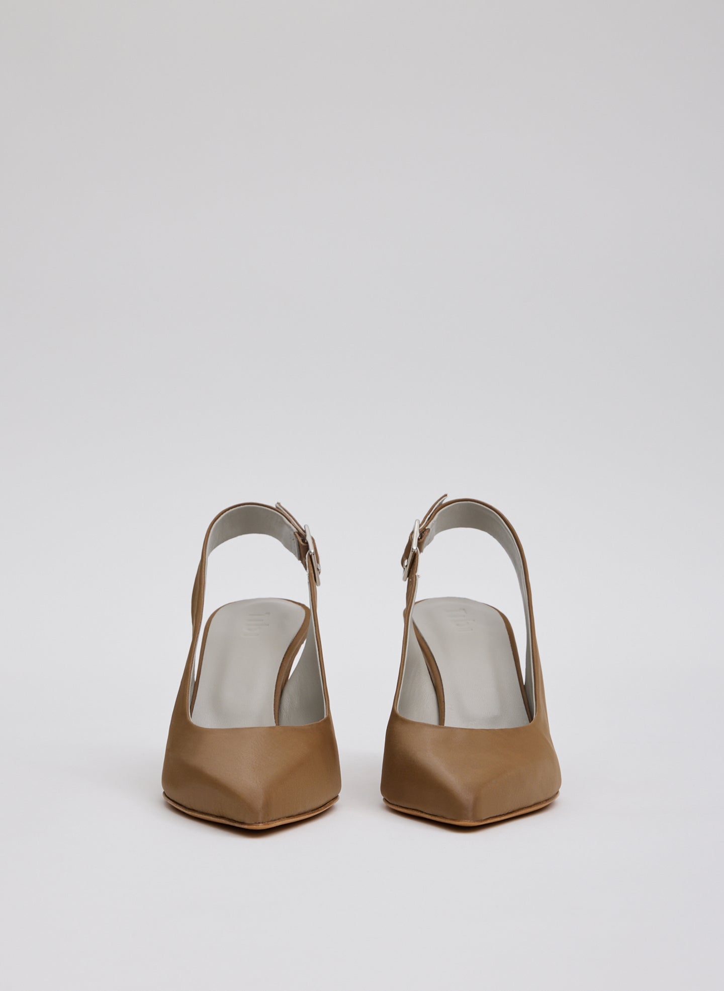 Brown Silk Reyner Pump - front view