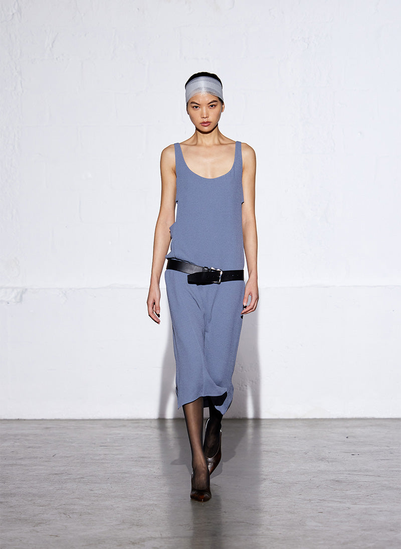grey tank dress L'AGENCE Ellis Tank Top Dress In Heather Grey/Oat Stripe