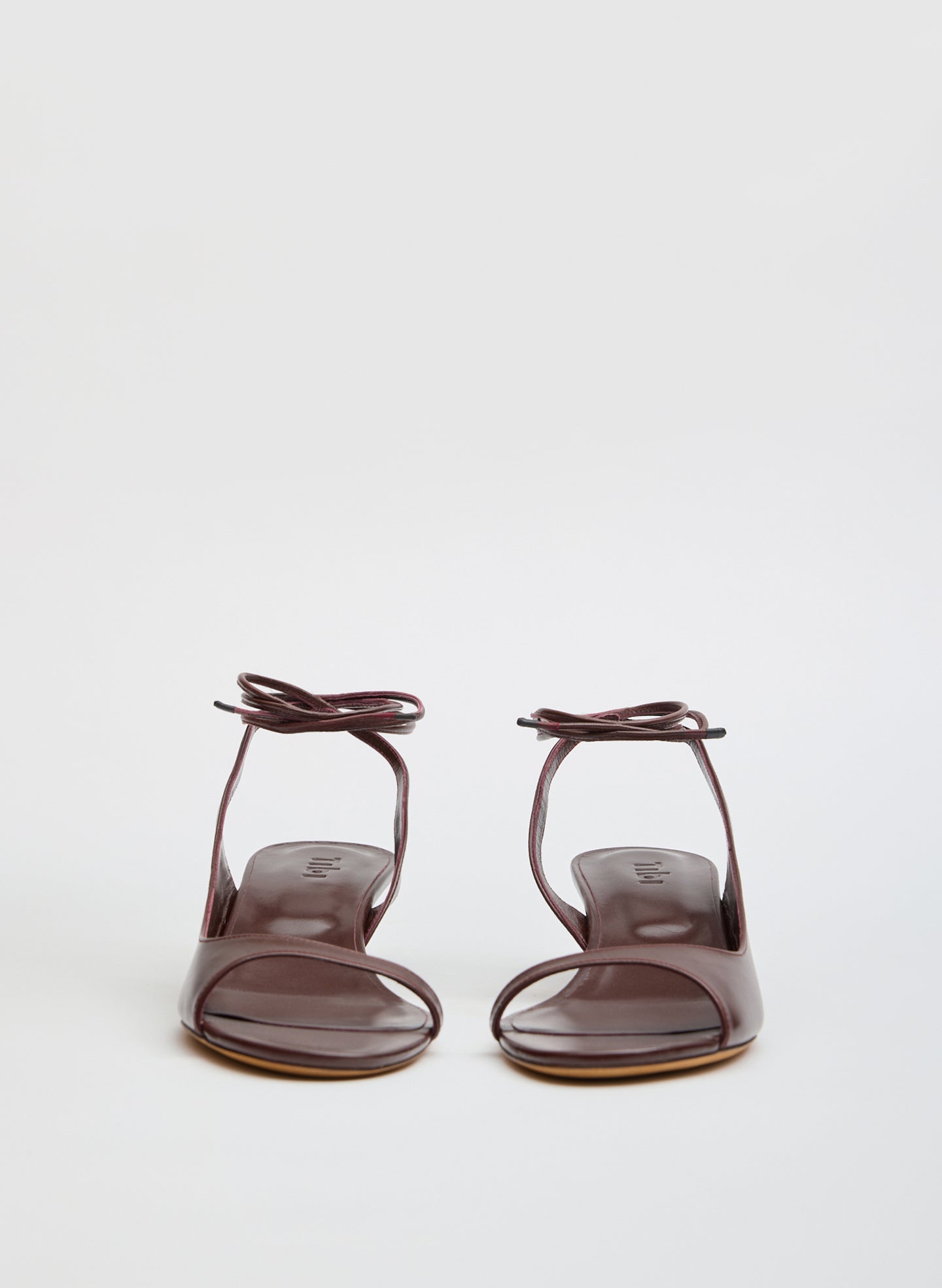 Burgundy Leather Keating open toe Heel - front view