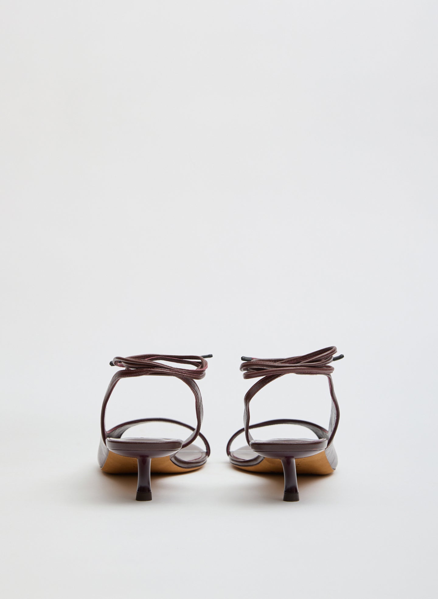 Burgundy Leather Keating open toe Heel - back view