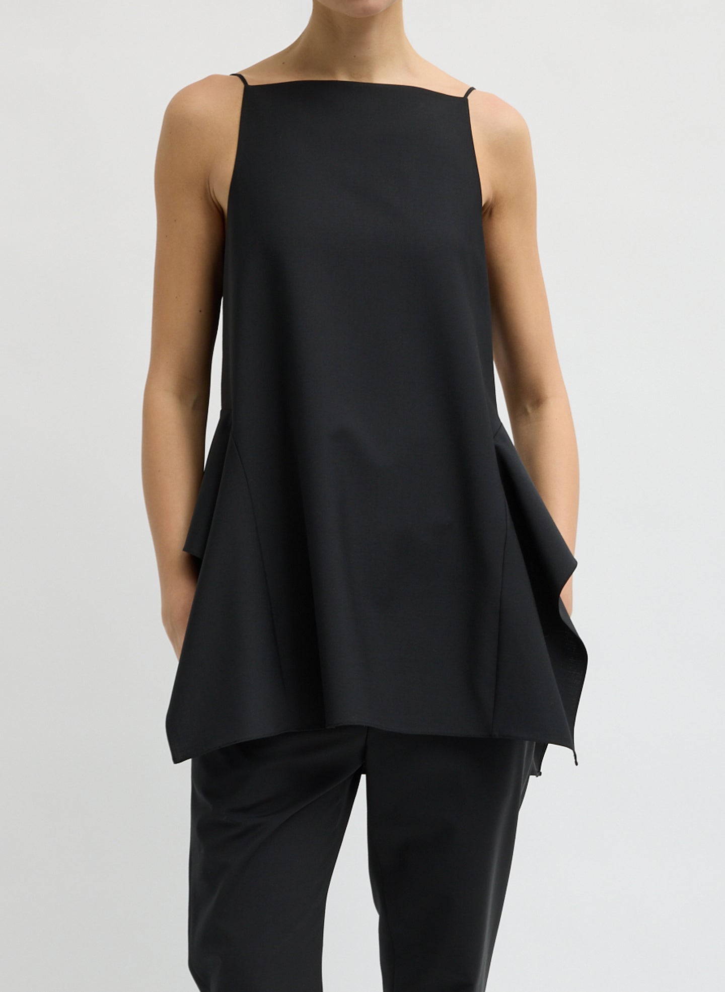 Recycled Tropical Wool Side Draped Top