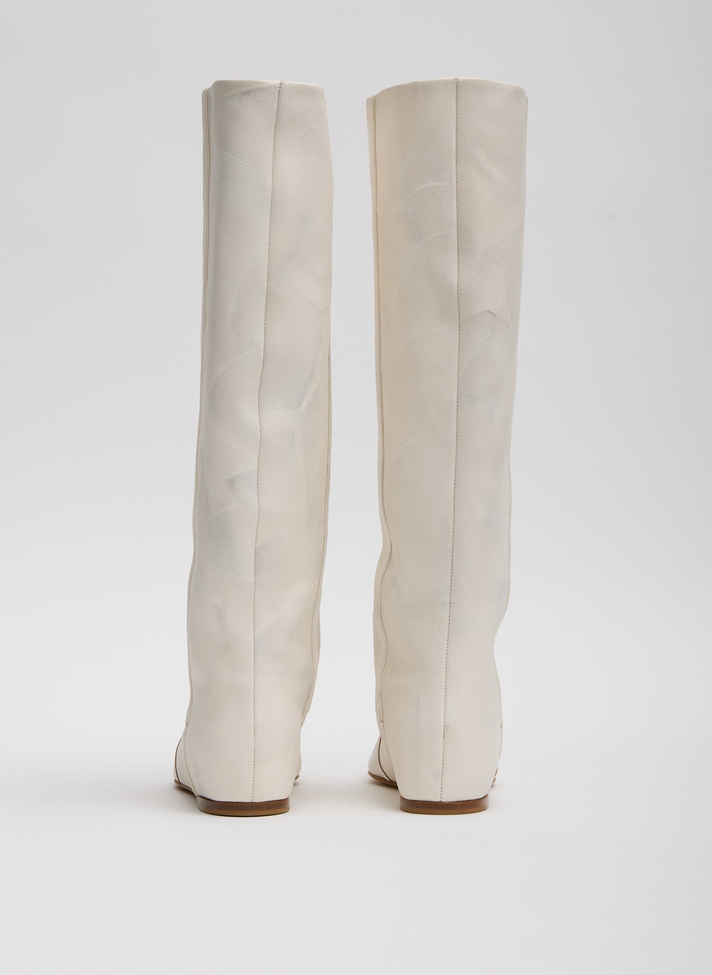 Jasper White Kuda Boot - slouchy, knee-high leather boot, back view