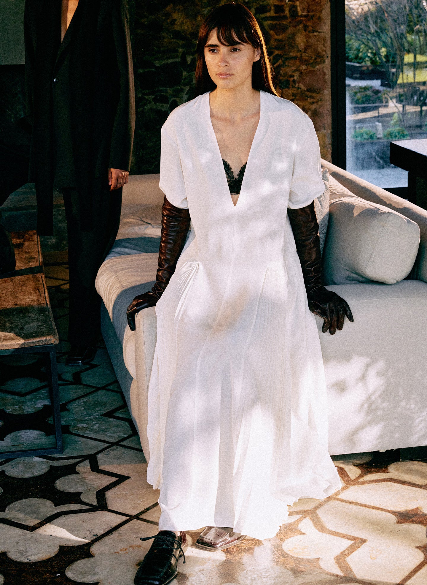Eco Silk Pleated Godet Dress Tibi Official Eco Silk Pleated Godet Dress Tibi Official