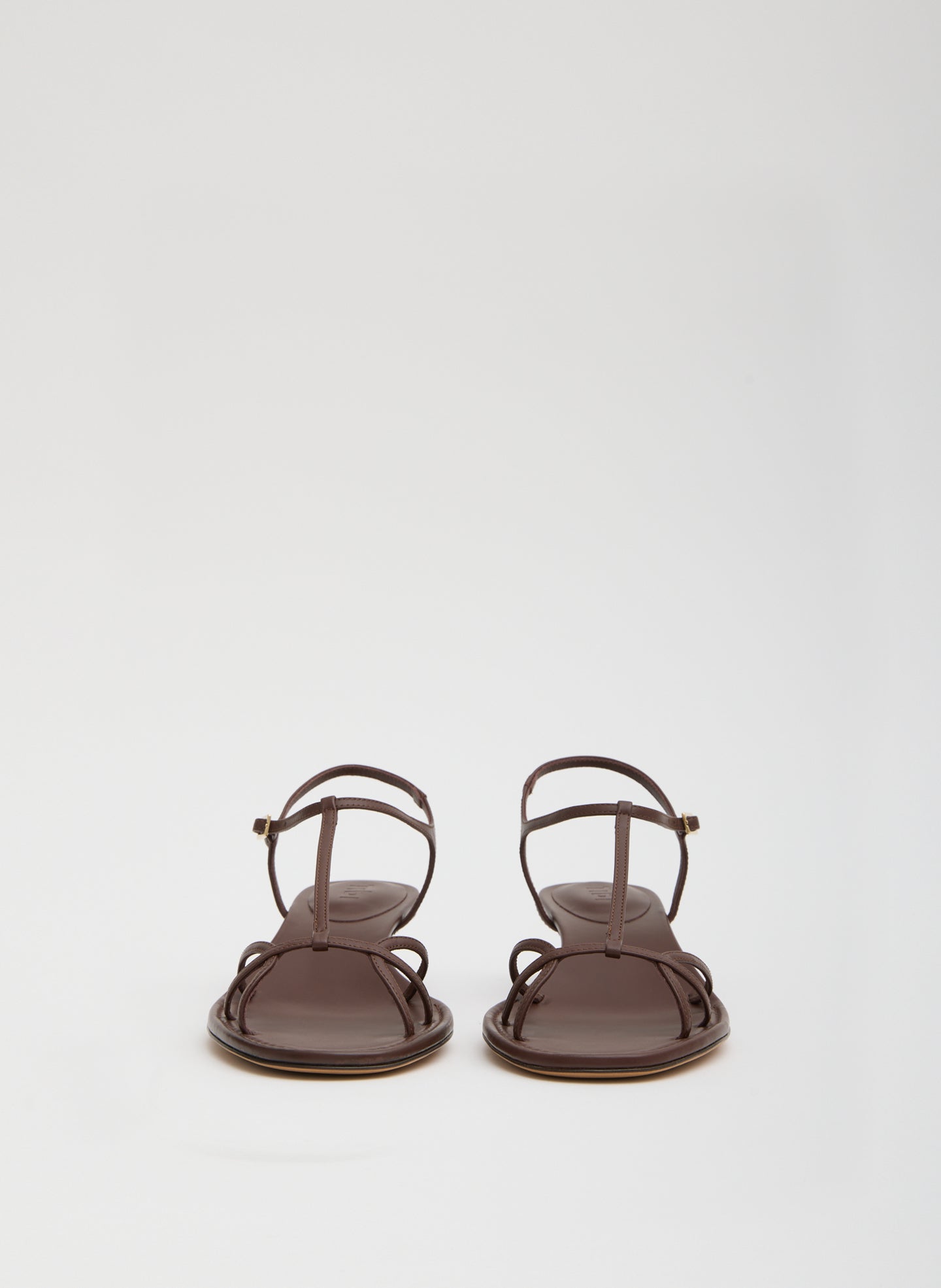 Brown Christopher Heel - heeled leather sandal, front view