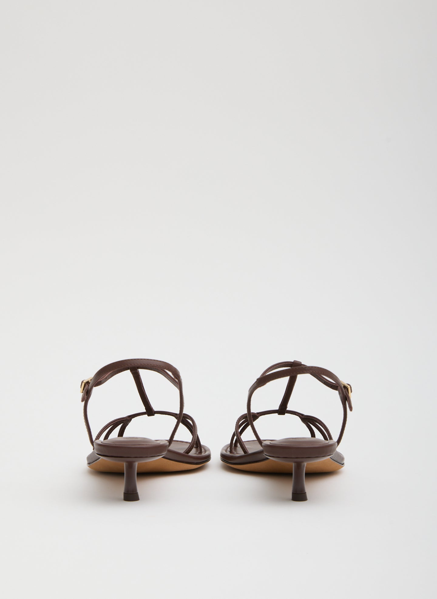 Brown Christopher Heel - heeled leather sandal, back view