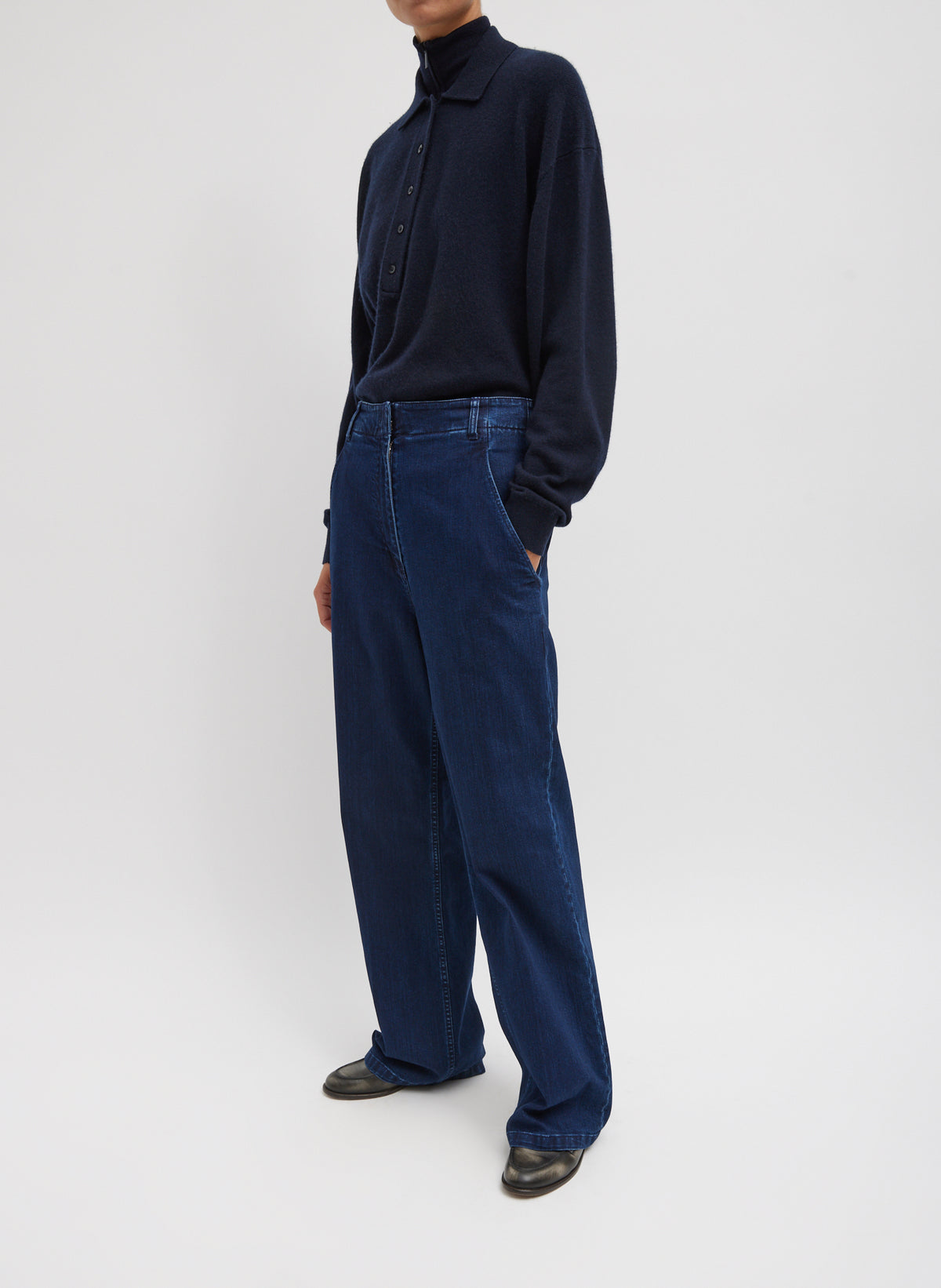 URBAN INDIGO FRENCH TERRY DENIM PANTS