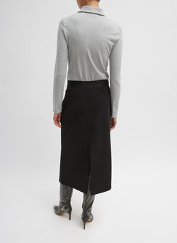 Wren Crepe Knit Midi Skirt Black-8