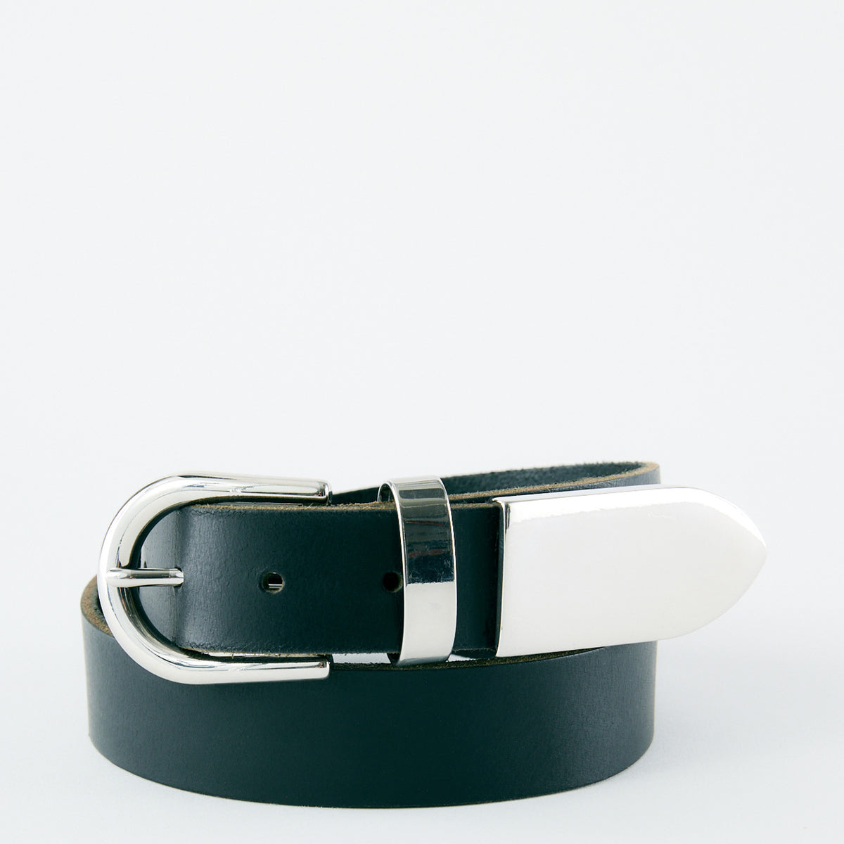 Carrie Forbes & Ibel Leather 1.5”Belt, woven silver-tone Ibel buckle, 35-39,GUC Women main image 2