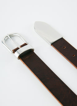 Carlos Leather Belt Dark Brown-2