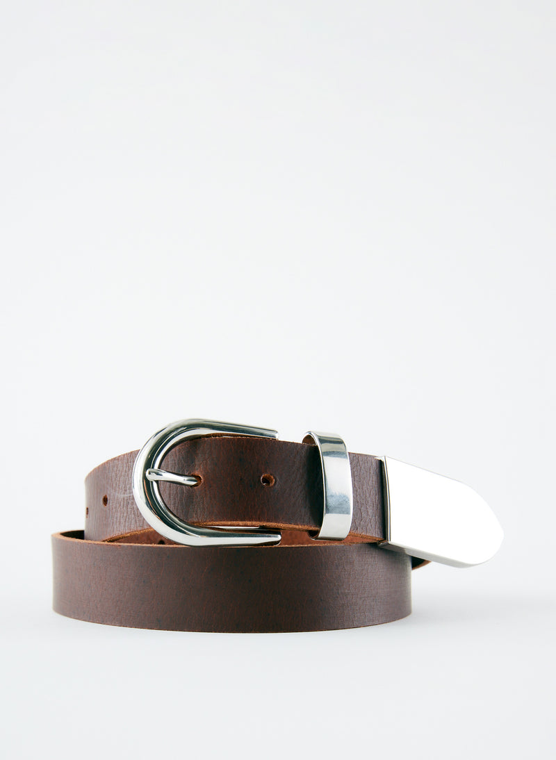 Carlos Leather Belt Dark Brown-1