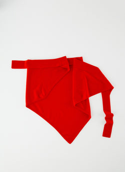 Mele Merino Wool Babushka Scarf Red-1