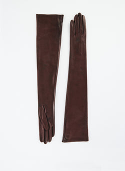 Leather Glove - Long Bordeaux-1