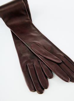 Leather Glove - Long Bordeaux-3