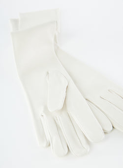 Leather Glove - Long White-3